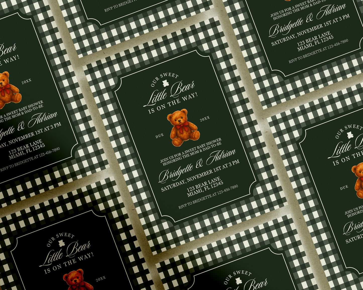 We Can Bearly Wait Baby Shower Invitation Template Editable Vintage Teddy Bear Baby Shower Vintage Bow Baby Shower Invitation Gender Neutral