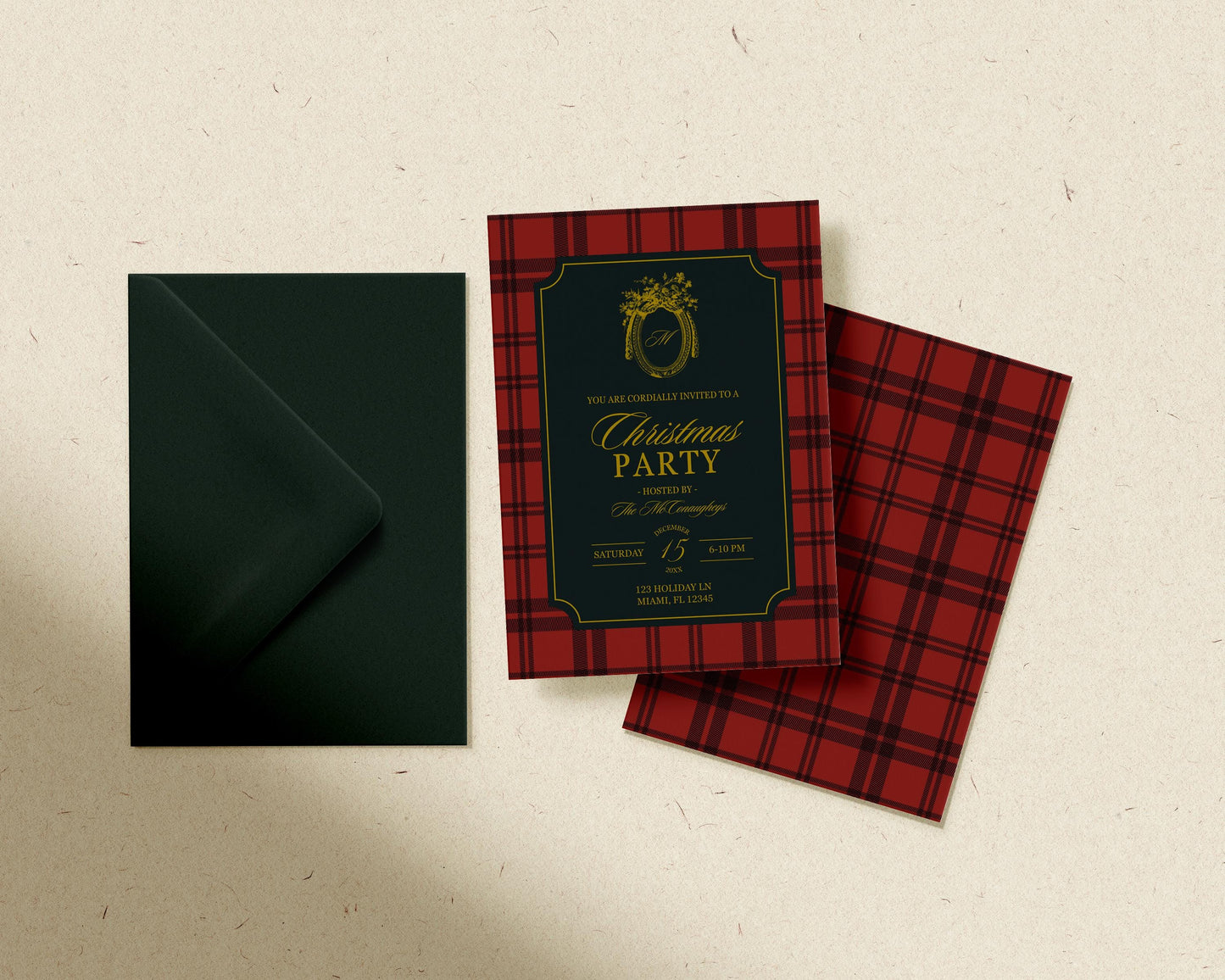 Old Money Christmas Party Welcome Sign Template Editable Vintage Holiday Party Sign Polo Plaid Traditional American Christmas Dinner Party