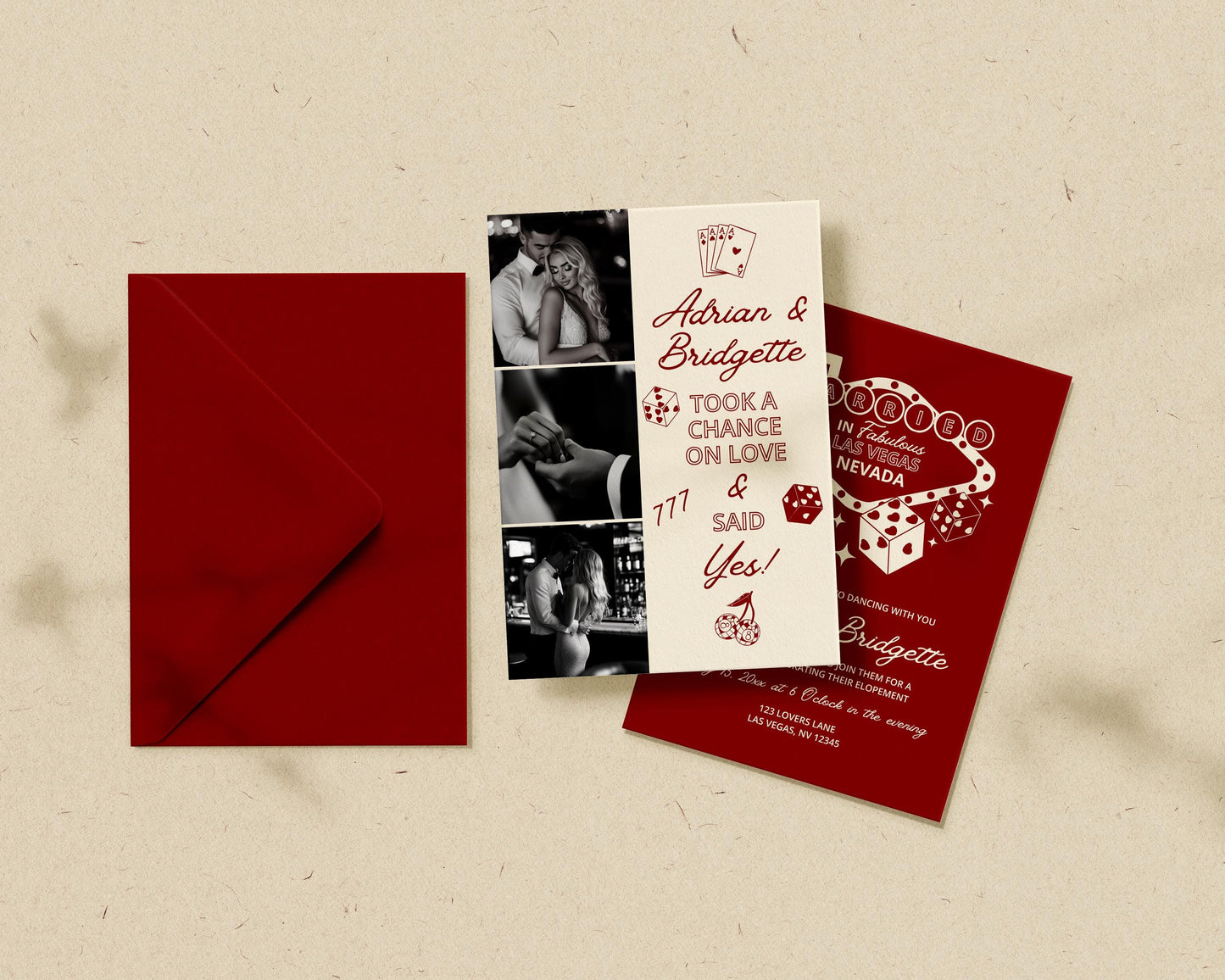 Vegas Elopement Invitation Template Vegas Reception Invitation Lucky in Love Wedding Playing Cards Invitation Elopement Announcement Invite