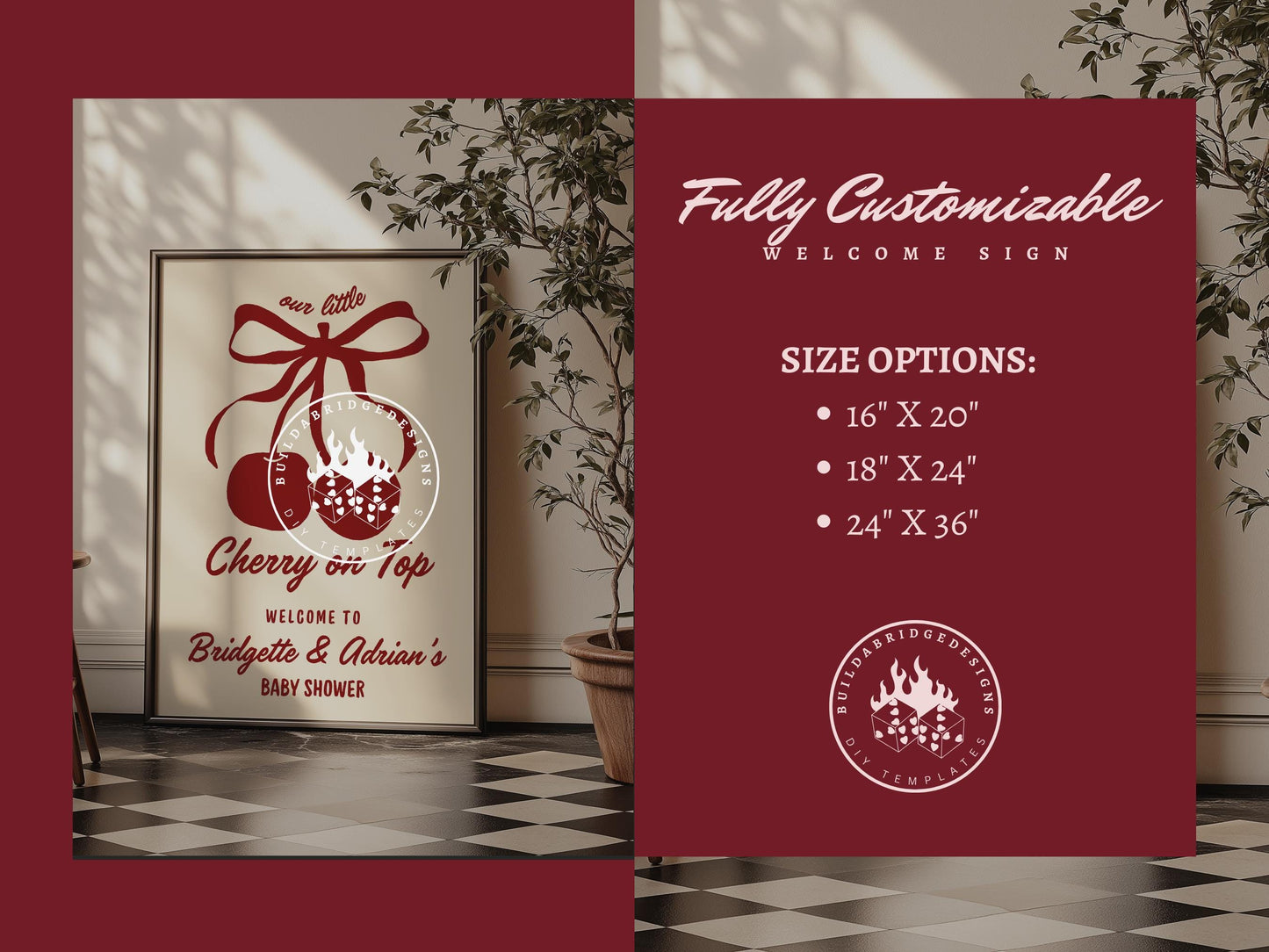 Cherry On Top Baby Shower Bundle Templates Cherry Themed Baby Shower Coquette Cherry Bow Baby Sprinkle Hand Drawn Whimsical Doodles Cherry