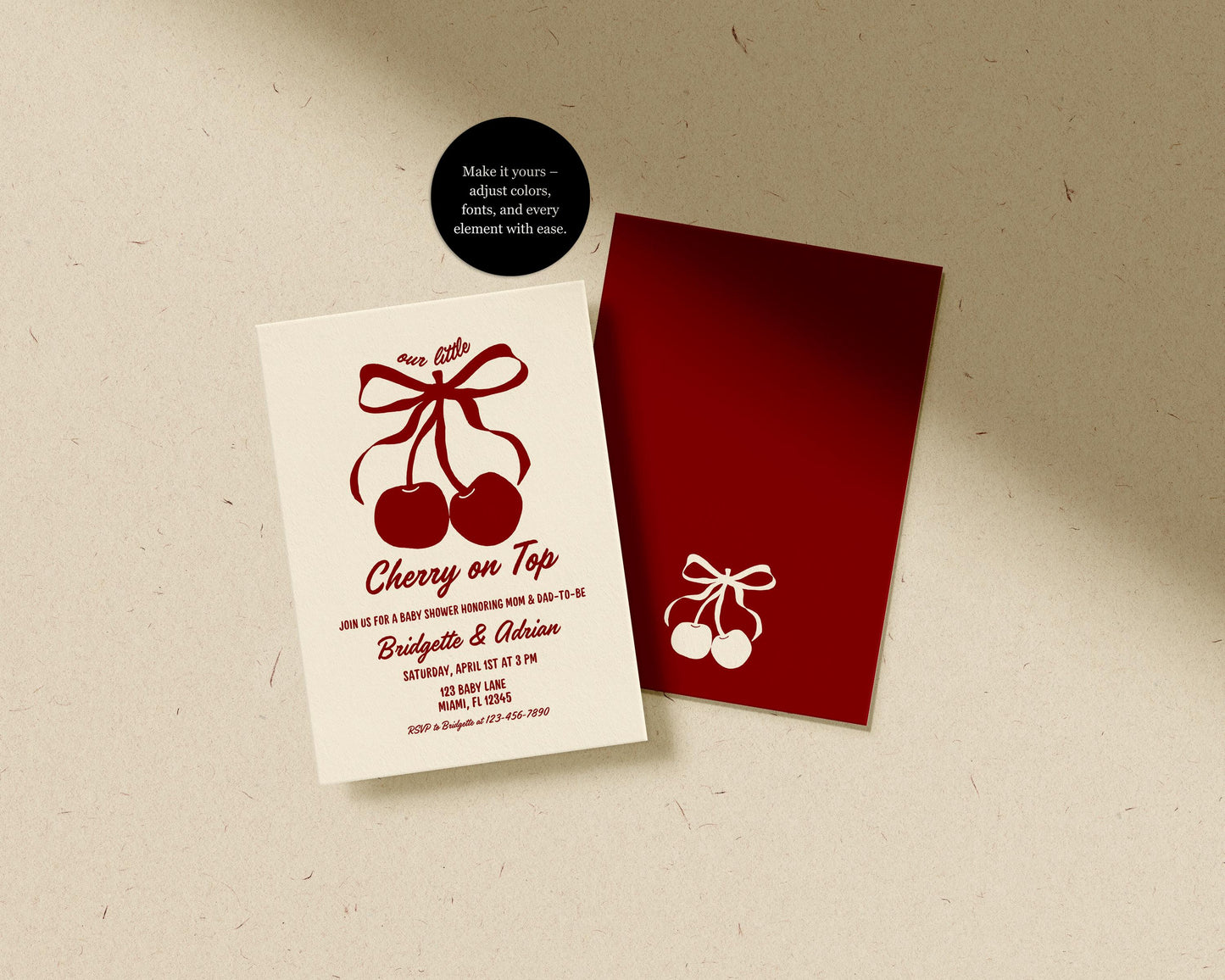 Cherry On Top Baby Shower Bundle Templates Hand Drawn Cherry Baby Shower Invitation Template Editable Welcome Sign Cherry Baby Shower Games