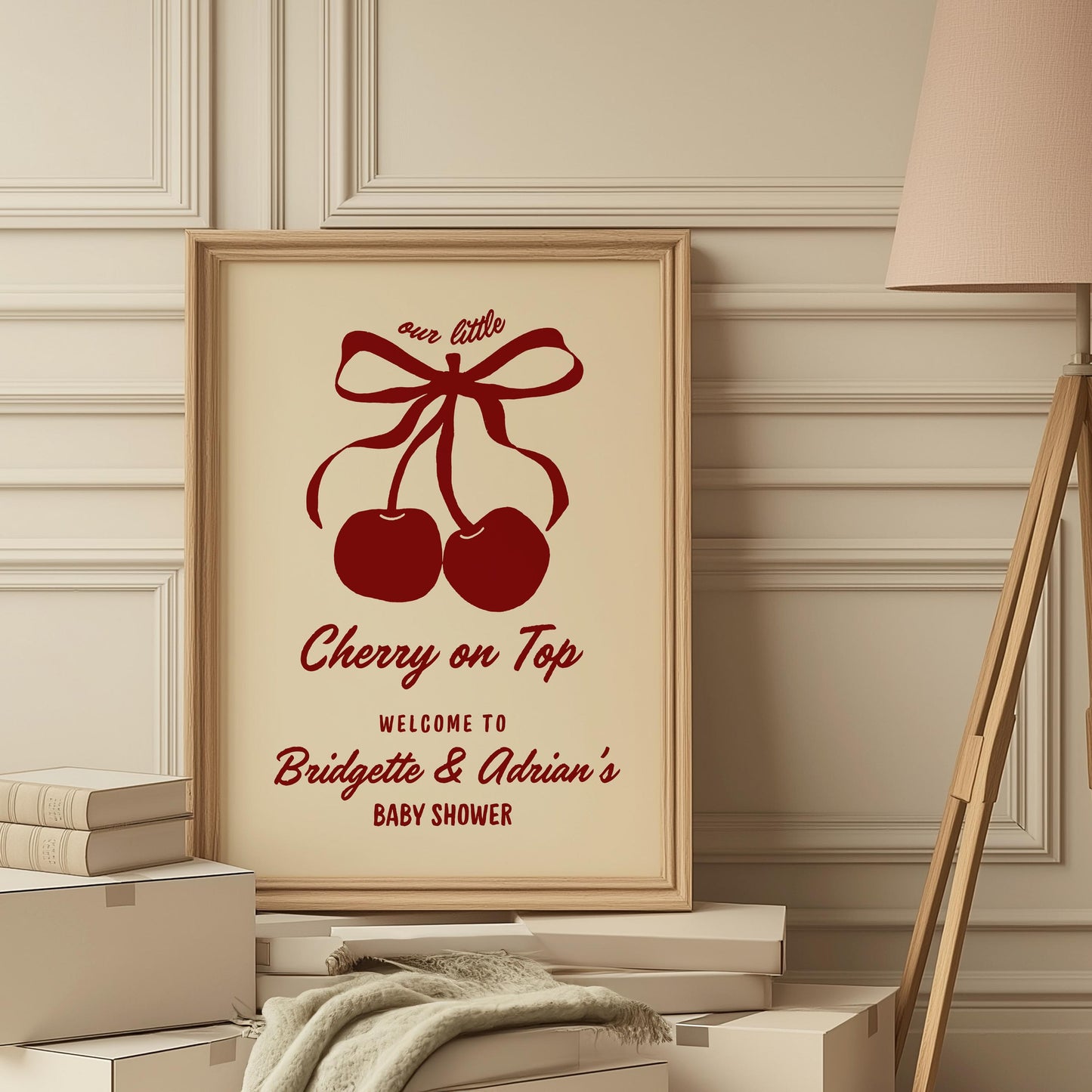 Cherry On Top Baby Shower Bundle Templates Hand Drawn Cherry Baby Shower Invitation Template Editable Welcome Sign Cherry Baby Shower Games
