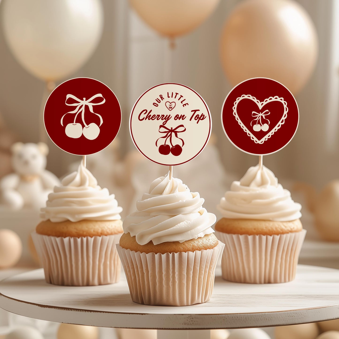 Cherry On Top Baby Shower Bundle Templates Hand Drawn Cherry Baby Shower Invitation Template Editable Welcome Sign Cherry Baby Shower Games