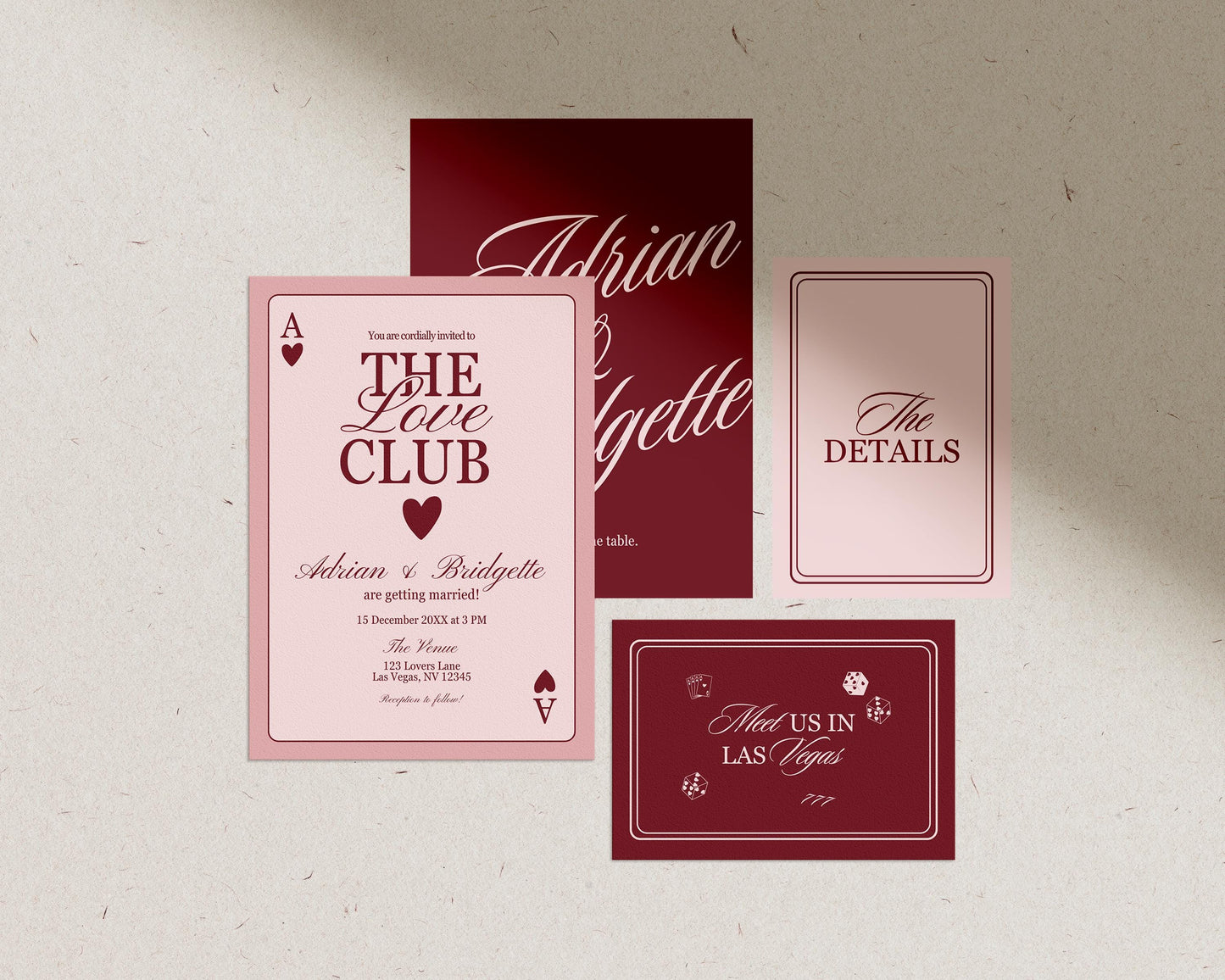 Vegas Wedding Invitation Template Vegas Reception Invitation Lucky in Love Wedding Playing Cards Invitation Elopement Announcement Invite