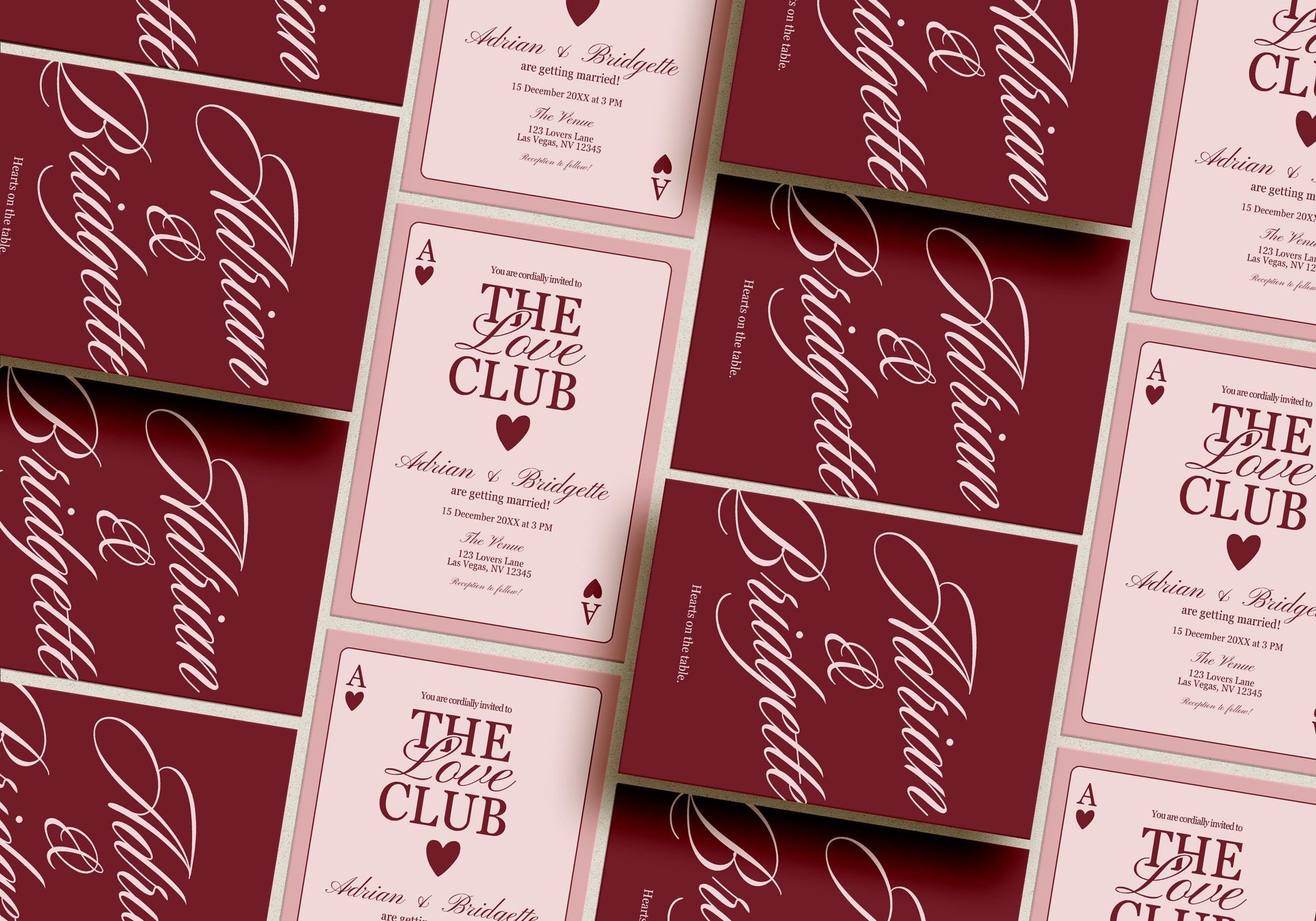 Vegas Wedding Invitation Template Vegas Reception Invitation Lucky in Love Wedding Playing Cards Invitation Elopement Announcement Invite
