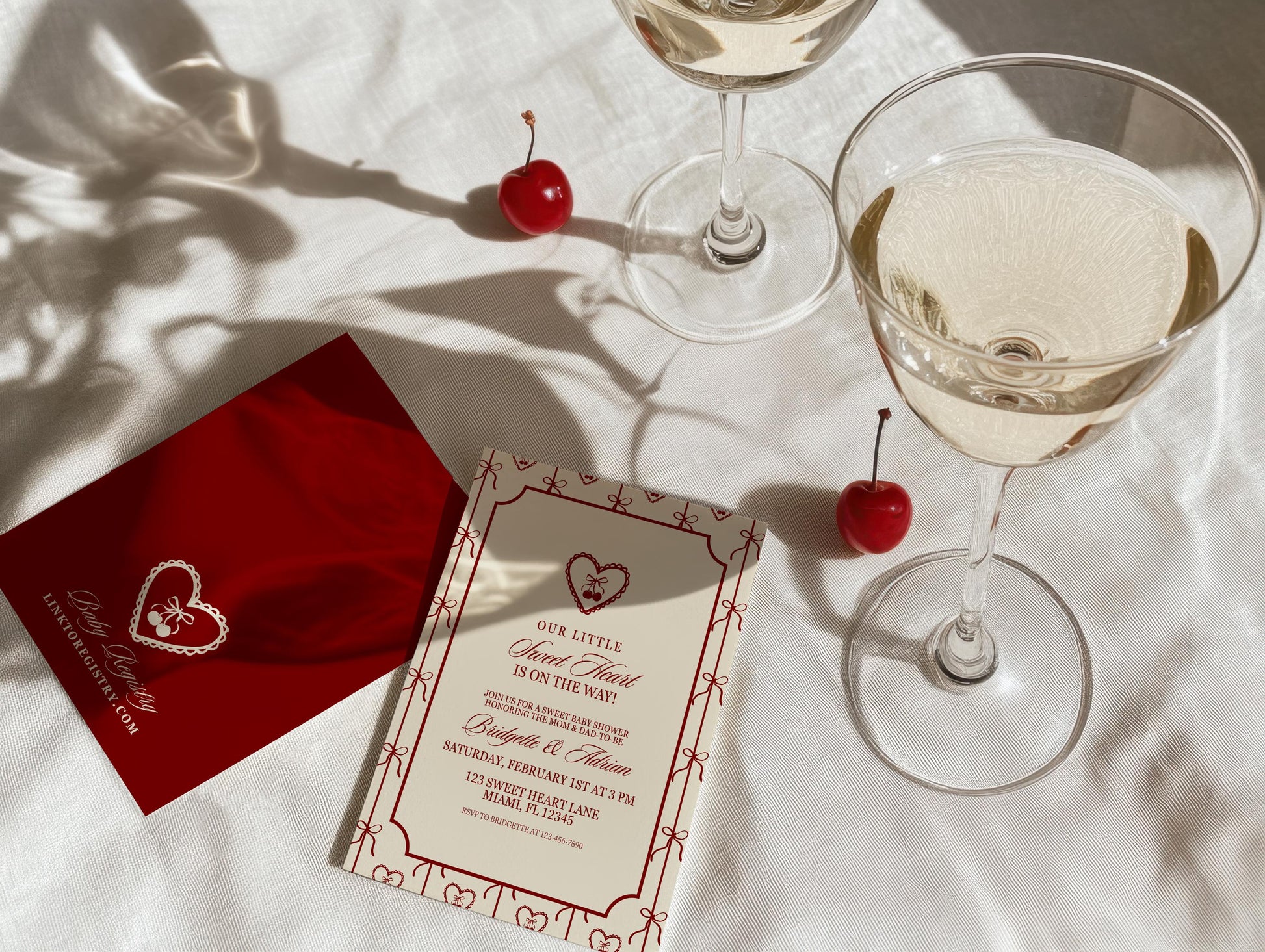 Sweetheart Baby Shower Invitation Template Editable Valentine Baby Shower Invite Sweetheart Baby Sprinkle Coquette Bows Cherry Baby Shower