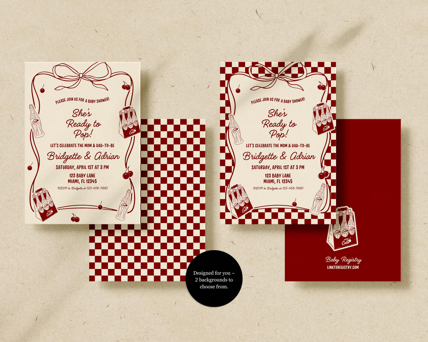 She's Ready to Pop Baby Shower Invitation Template Editable Vintage Soda Baby Shower Invite Retro Cola Baby Shower Ready to Pop Invitation