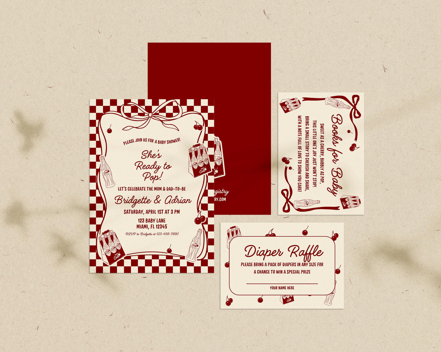 She's Ready to Pop Baby Shower Invitation Template Editable Vintage Soda Baby Shower Invite Retro Cola Baby Shower Ready to Pop Invitation