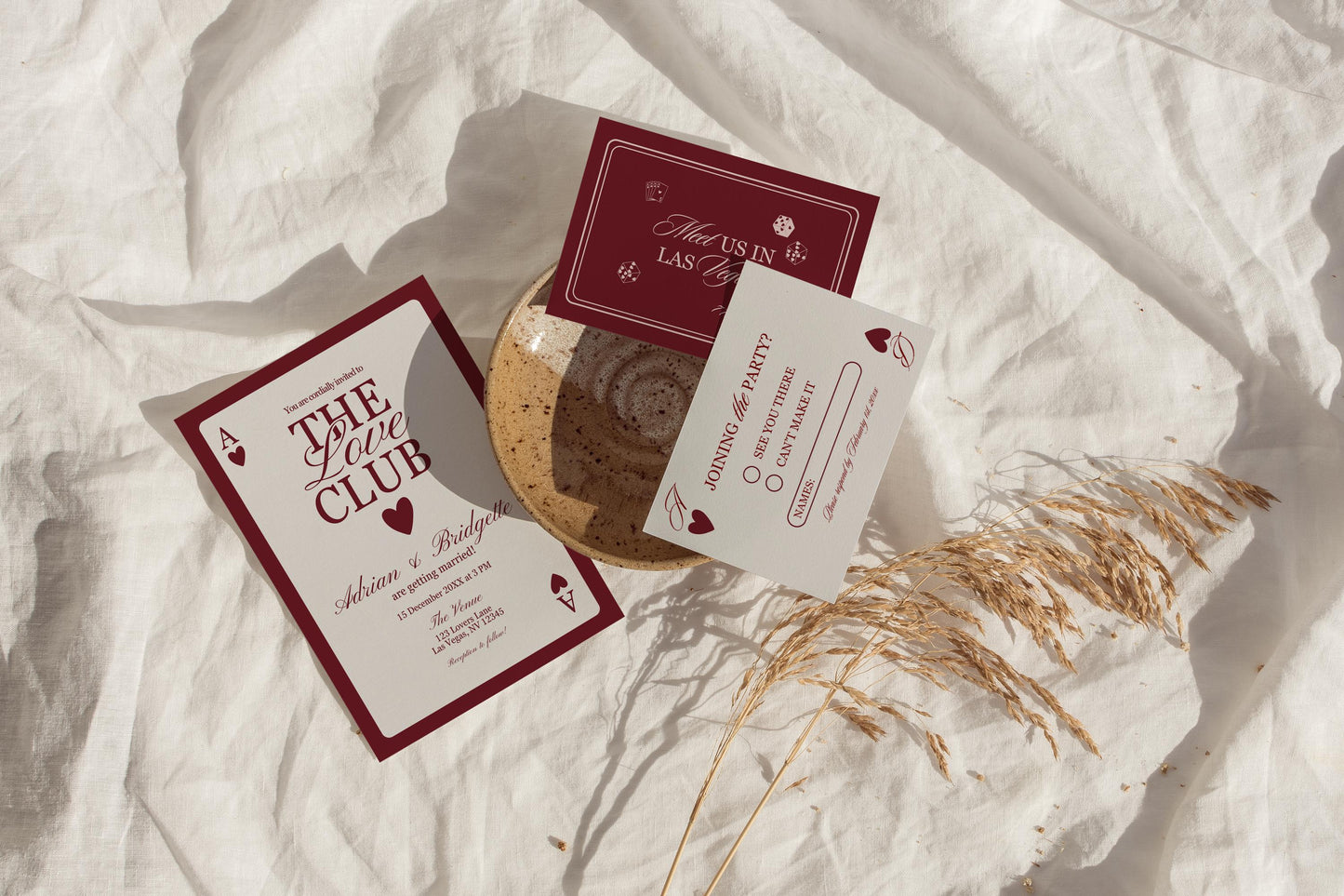 Vegas Wedding Invitation Template Vegas Reception Invitation Lucky in Love Wedding Playing Cards Invitation Elopement Announcement Invite