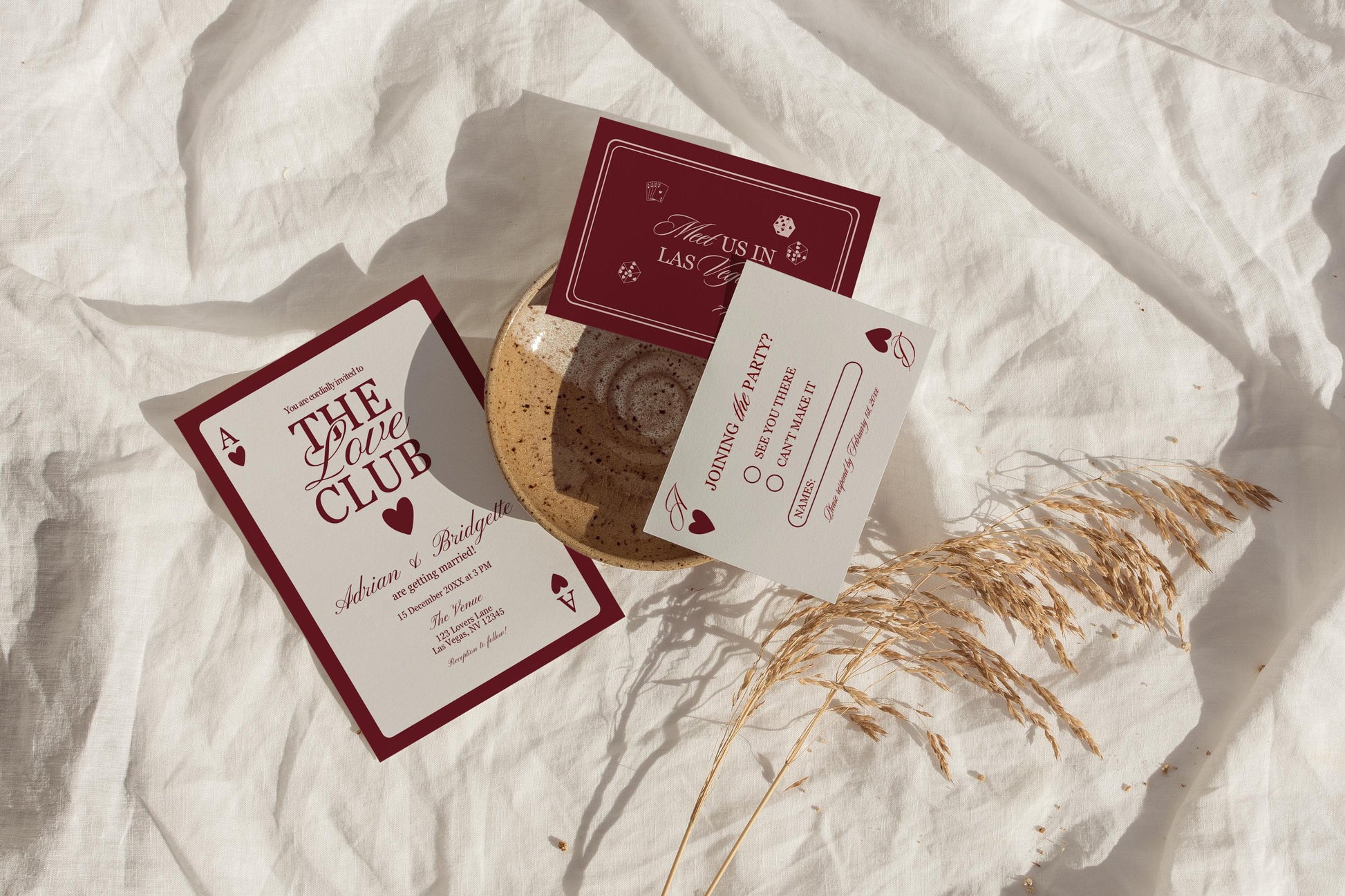 Vegas Wedding Invitation Template Vegas Reception Invitation Lucky in Love Wedding Playing Cards Invitation Elopement Announcement Invite