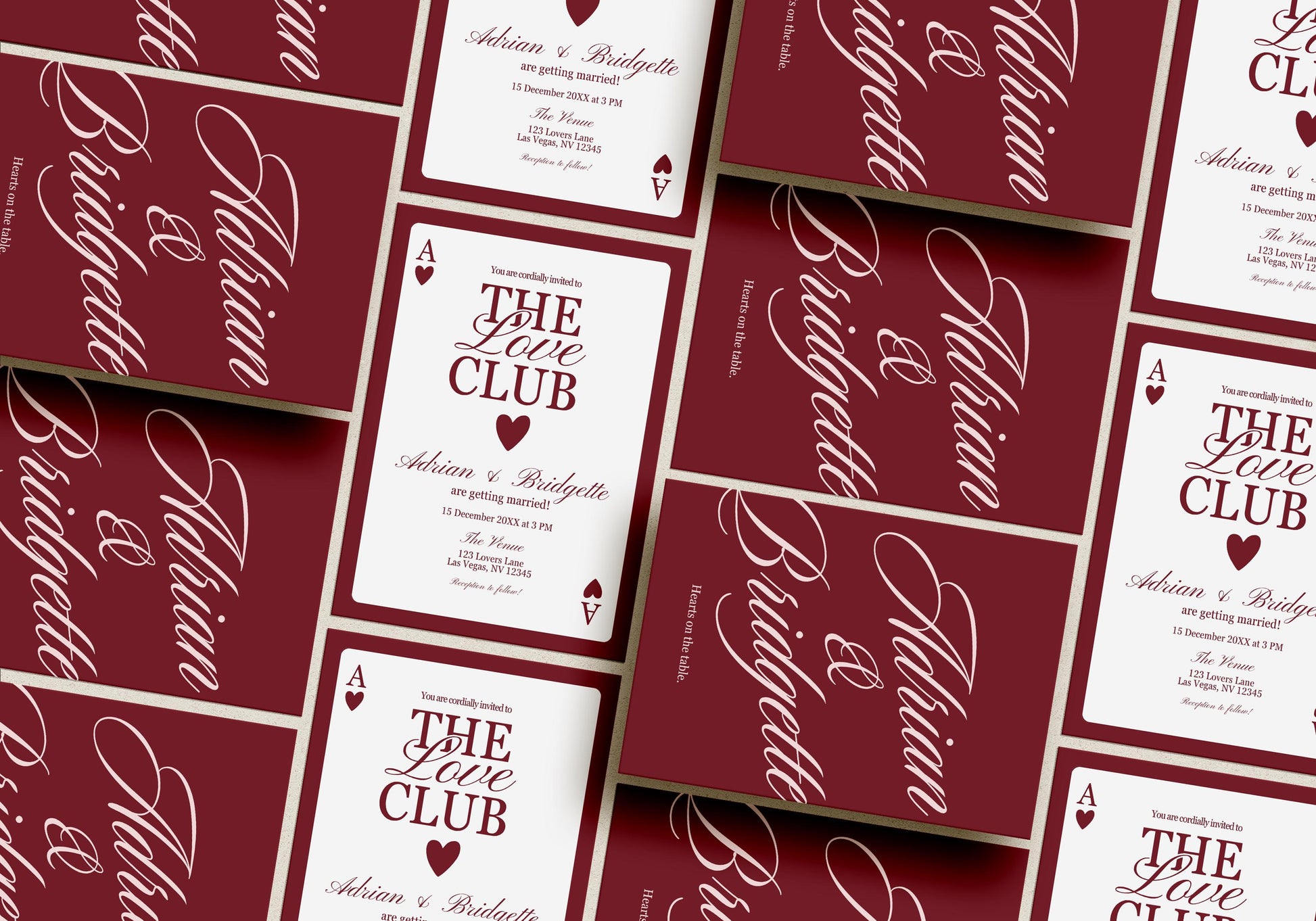 Vegas Wedding Invitation Template Vegas Reception Invitation Lucky in Love Wedding Playing Cards Invitation Elopement Announcement Invite