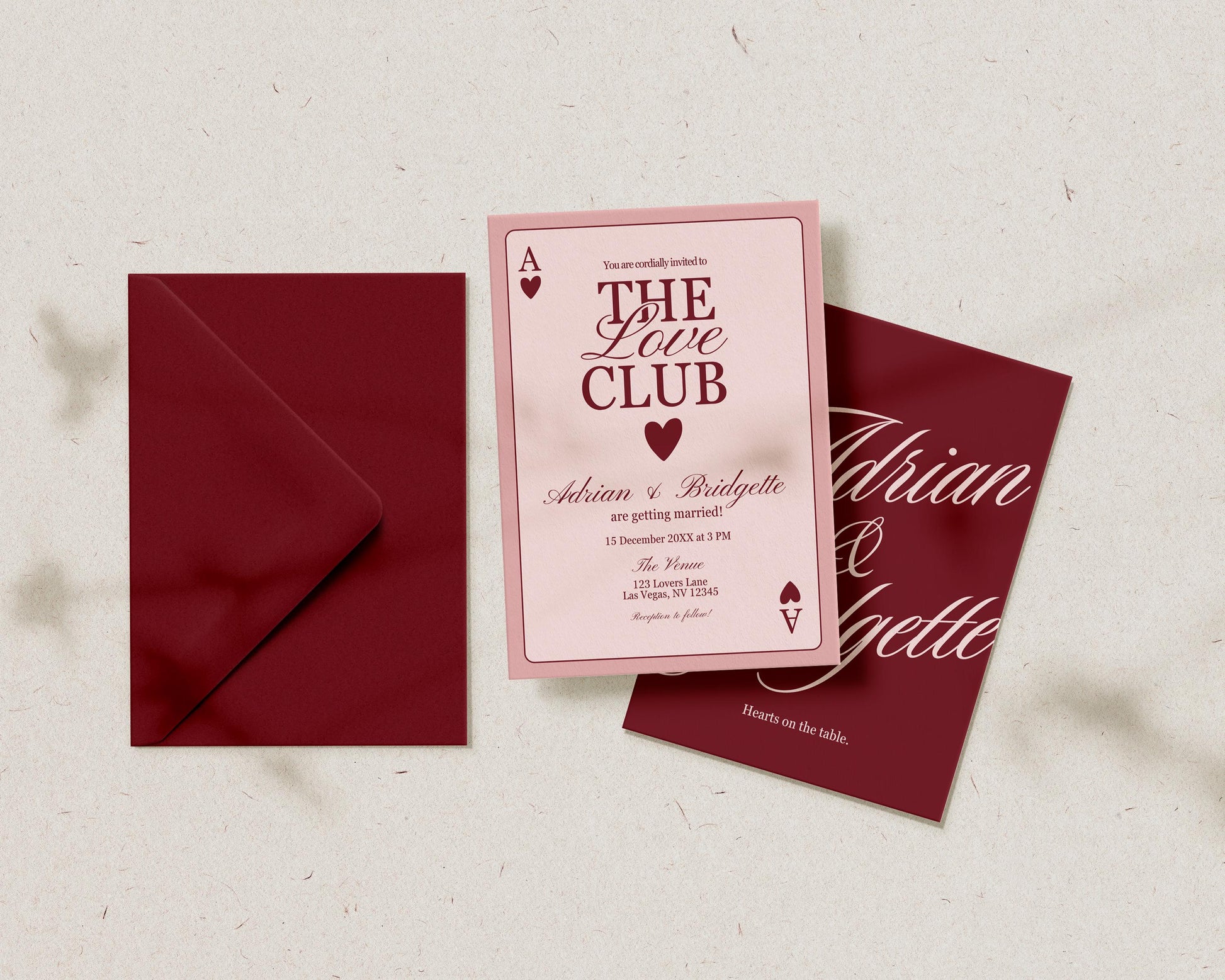 Vegas Wedding Invitation Template Vegas Reception Invitation Lucky in Love Wedding Playing Cards Invitation Elopement Announcement Invite