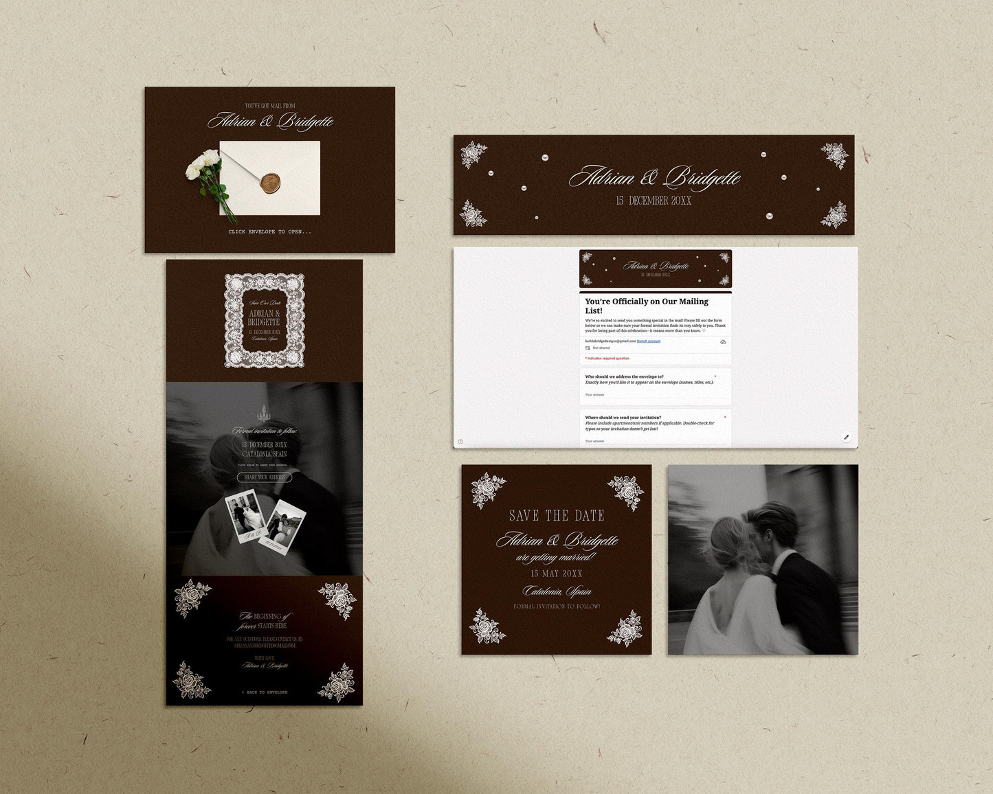 Old Money Wedding Save the Date Website Template Digital Wedding Save the Date Canva Template Wedding Google Forms Modern Wedding Website