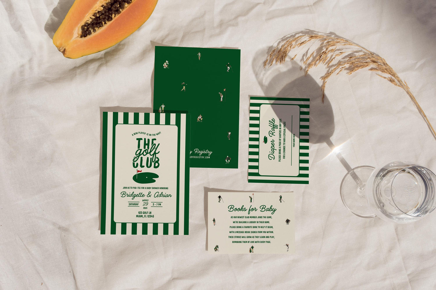 Vintage Golf Baby Shower Bundle Templates Old Money Country Club Invitation Editable Golf Welcome Sign Baby Shower Games Country Club Menu