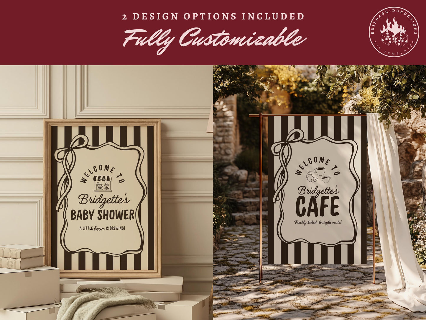Cafe Bebe Baby Shower Bundle Templates Editable Coffee Shop Baby Shower Invitation Diaper Raffle Baby Is Brewing Home Cafe Baby Shower Games