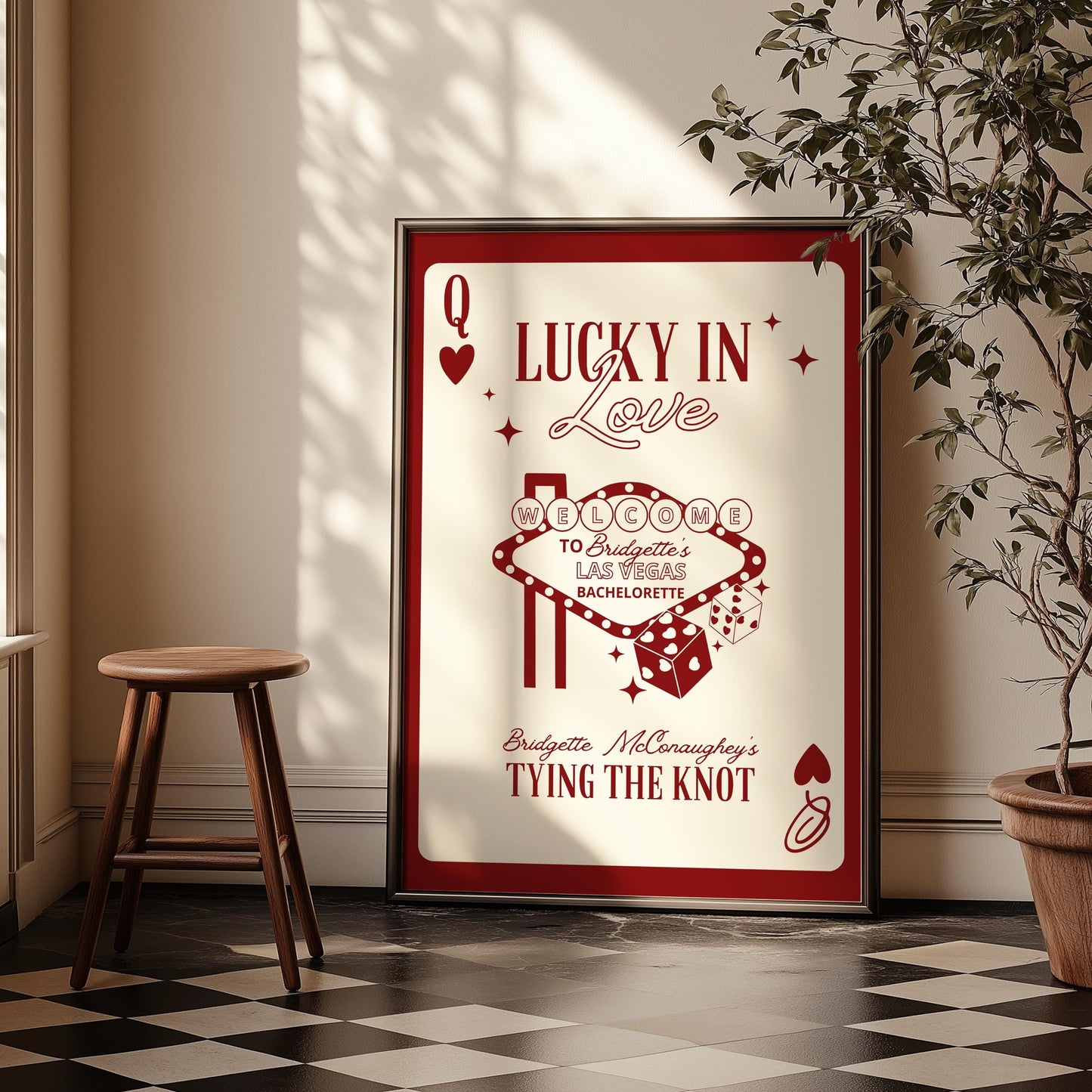 Vegas Bachelorette Bundle Templates Lucky in Love Invitation Playing Card Vintage Vegas Wedding Retro Vegas Welcome Sign Vegas Menu Design