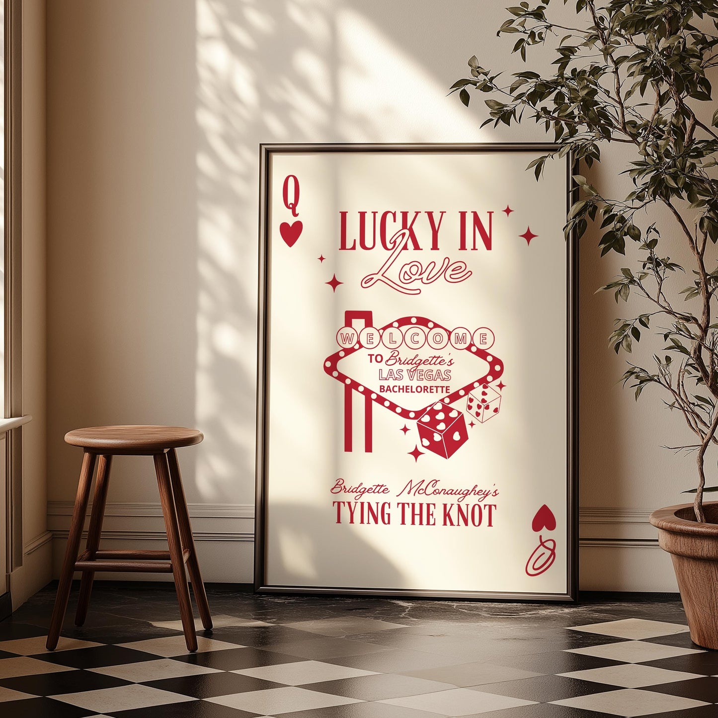 Lucky in Love Bachelorette Bundle Templates Vegas Invitation Playing Card Vintage Vegas Wedding Retro Vegas Welcome Sign Vegas Menu Design