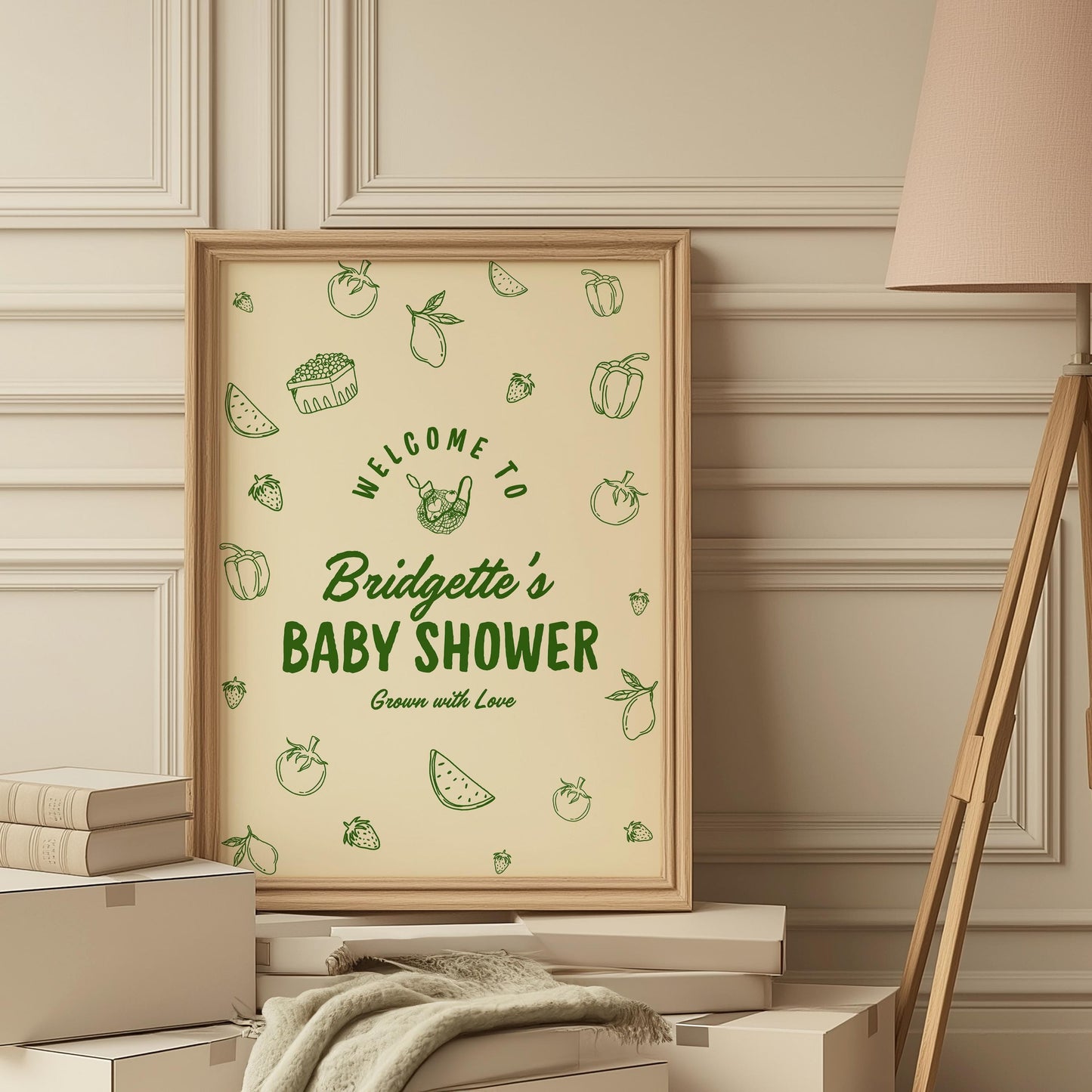 Locally Grown Baby Shower Bundle Templates Editable Farmers Market Baby Shower Invitation Hand Drawn Locally Grown Baby Sprinkle Signage
