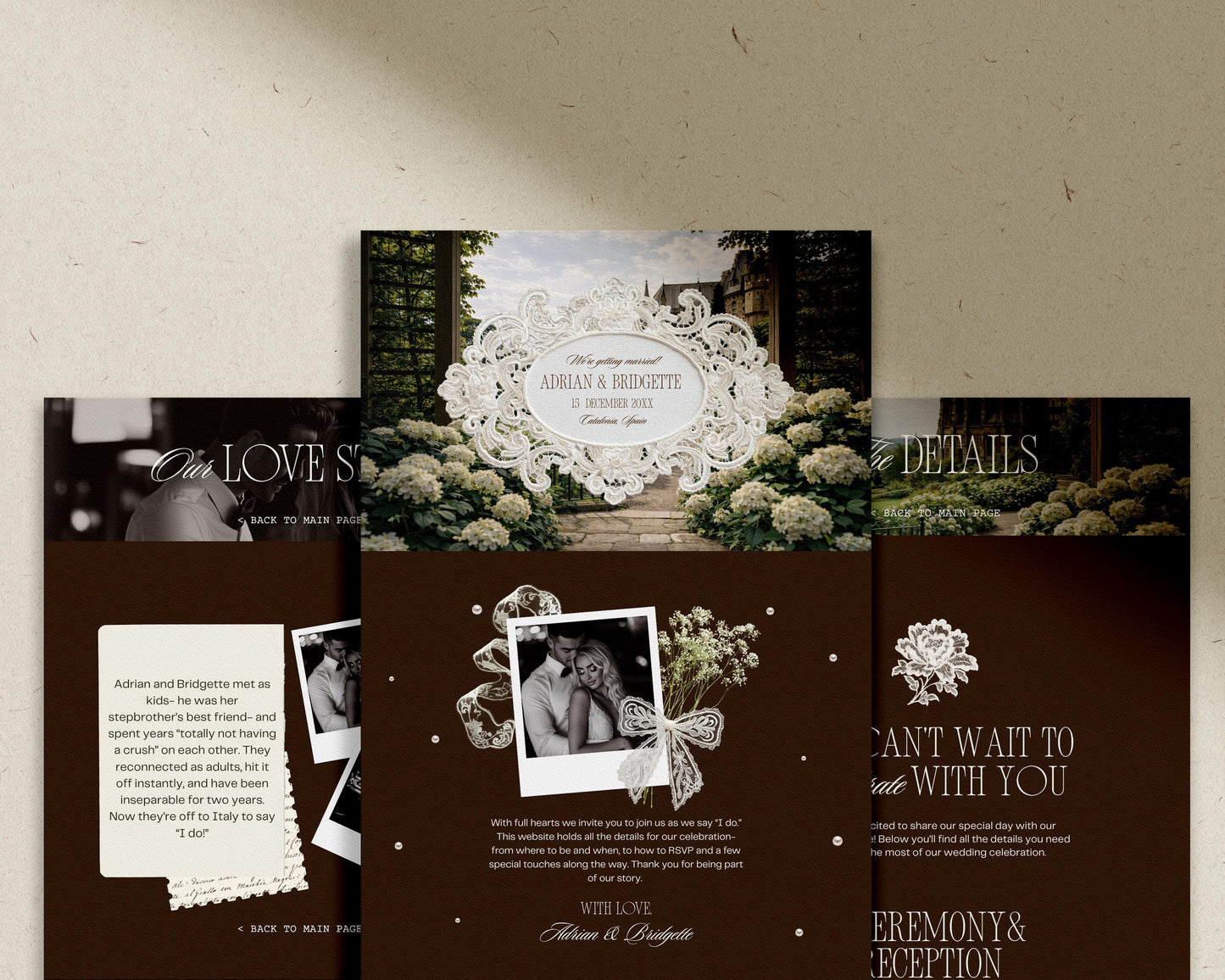 Old Money Wedding Website Template Editable Digital Wedding Invitation Website RSVP Google Form Classy Wedding Website Invitation Moody