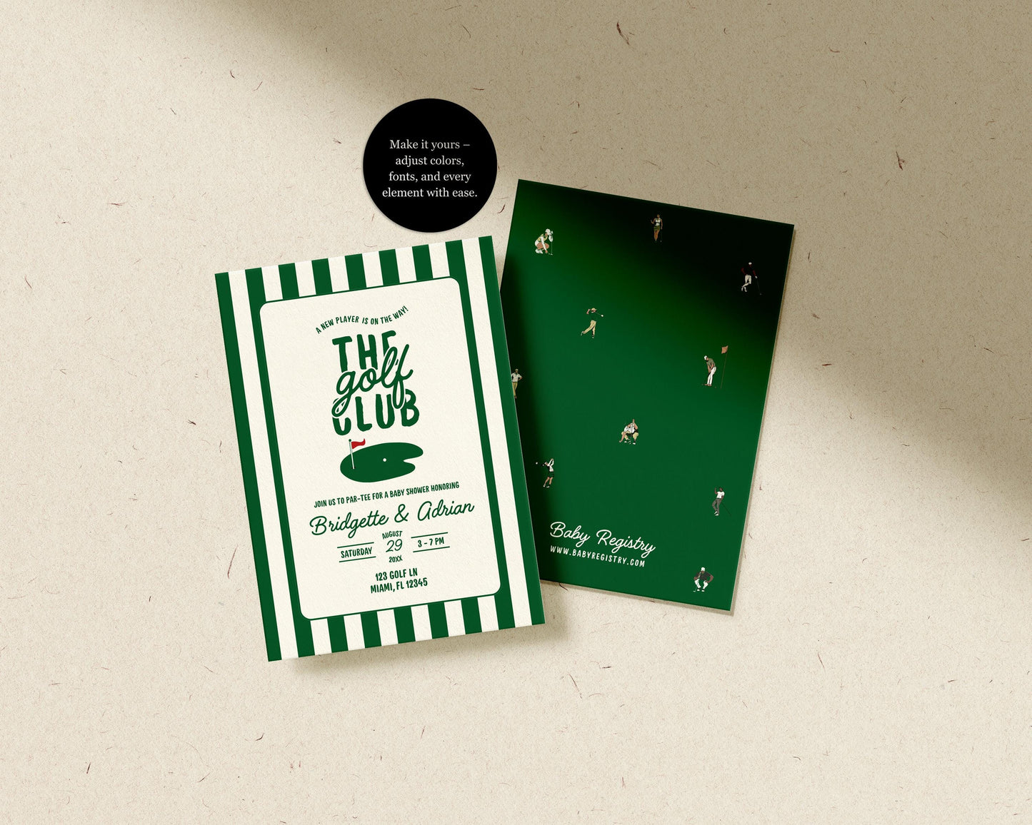 Vintage Golf Baby Shower Bundle Templates Old Money Country Club Invitation Editable Golf Welcome Sign Baby Shower Games Country Club Menu