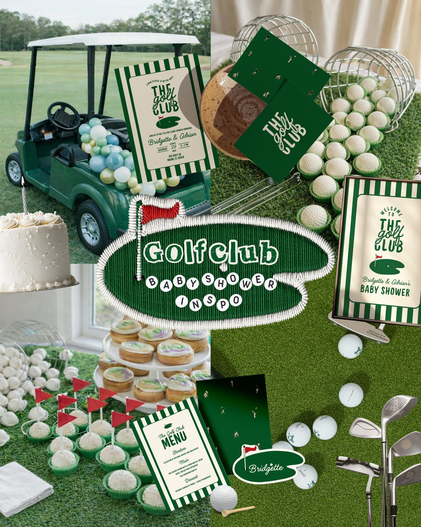 Vintage Golf Baby Shower Bundle Templates Old Money Country Club Invitation Editable Golf Welcome Sign Baby Shower Games Country Club Menu