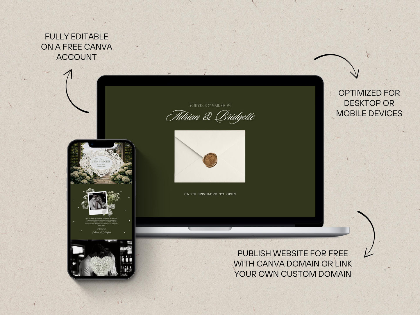 Old Money Wedding Website Template Editable Luxury Wedding Website RSVP Google Forms Classy Wedding Website Invitation Canva Website Invite