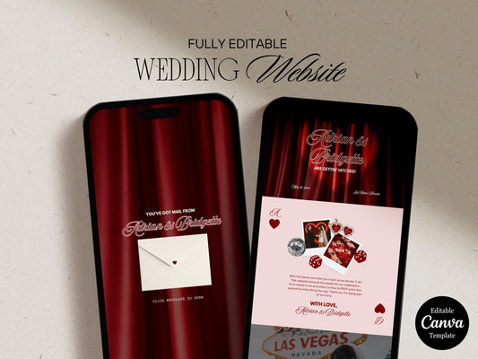 Luxury Wedding Website Template Digital Wedding Invitation RSVP Google Forms Old Hollywood Canva Website Template Vintage Wedding Website