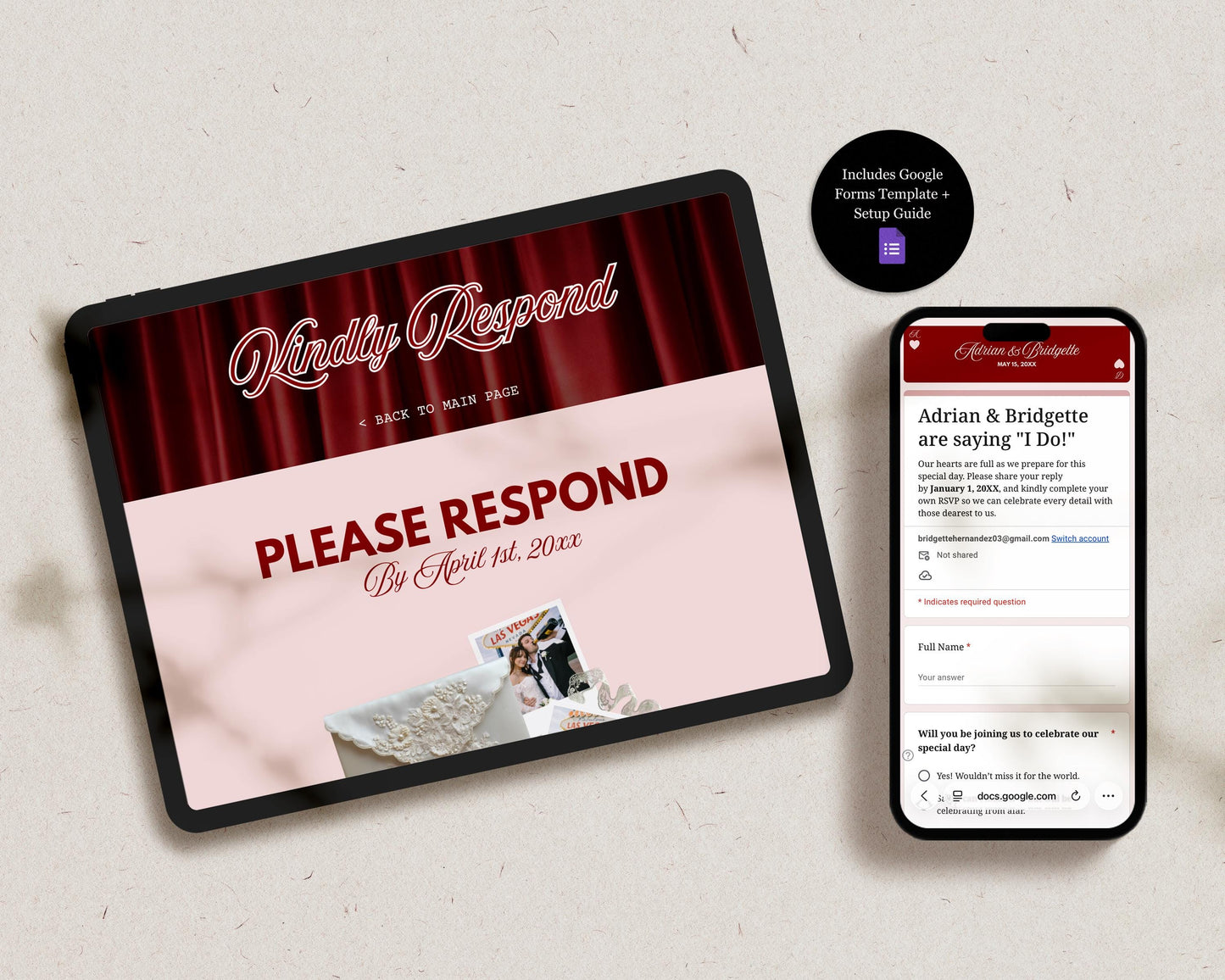 Vegas Wedding Website Template Digital Wedding Invitation RSVP Google Form Retro Vegas Wedding Canva Website Template Lucky in Love Wedding