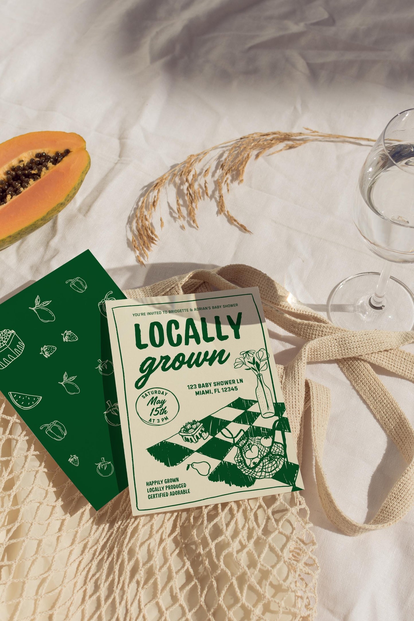 Locally Grown Baby Shower Bundle Templates Editable Farmers Market Baby Shower Invitation Hand Drawn Locally Grown Baby Sprinkle Signage