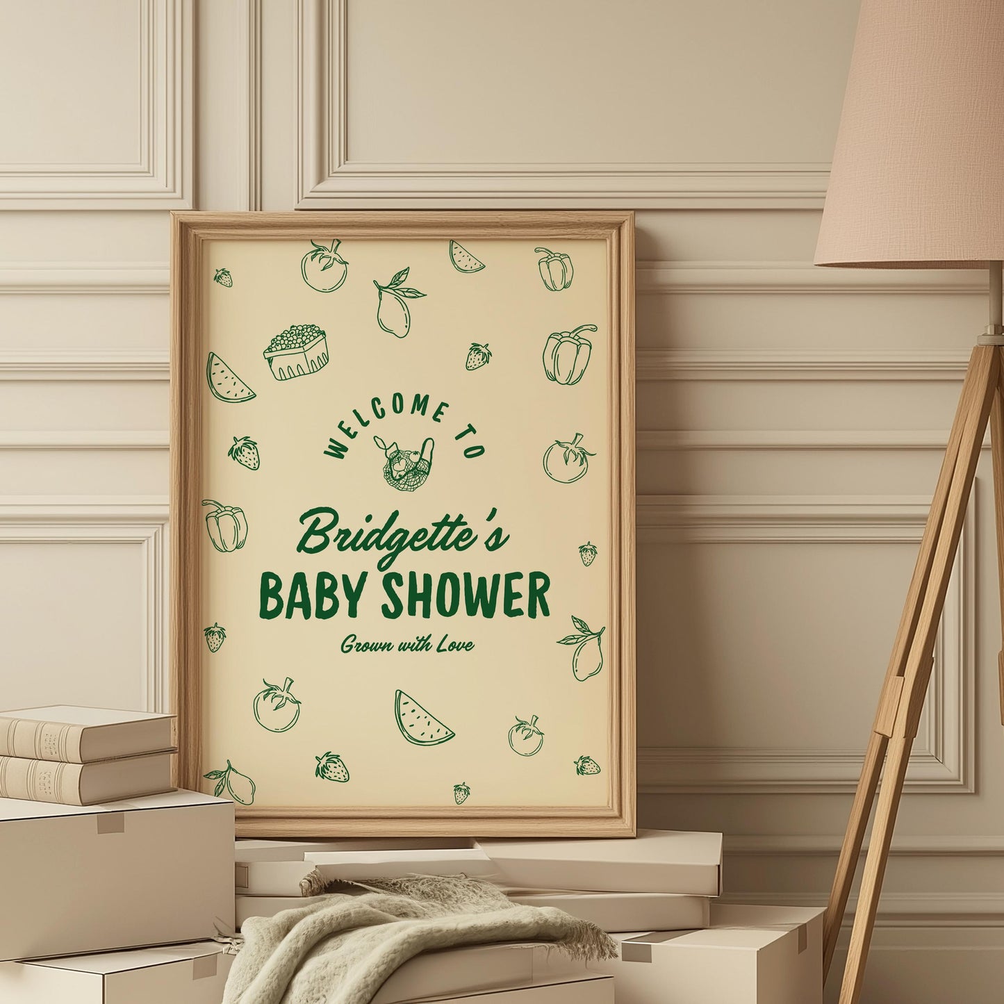 Locally Grown Baby Shower Bundle Templates Editable Farmers Market Baby Shower Invitation Hand Drawn Locally Grown Baby Sprinkle Signage