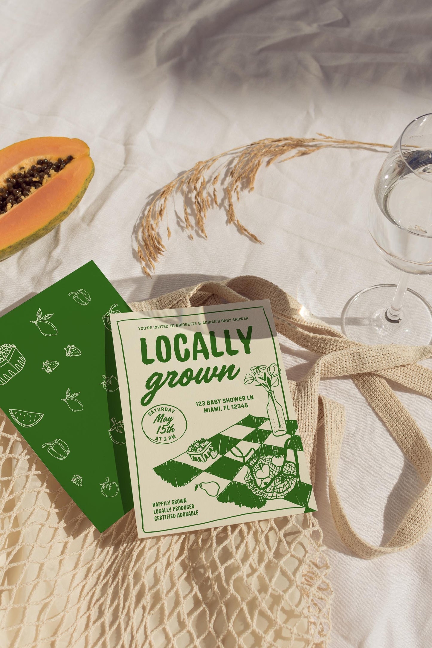 Locally Grown Baby Shower Bundle Templates Editable Farmers Market Baby Shower Invitation Hand Drawn Locally Grown Baby Sprinkle Signage