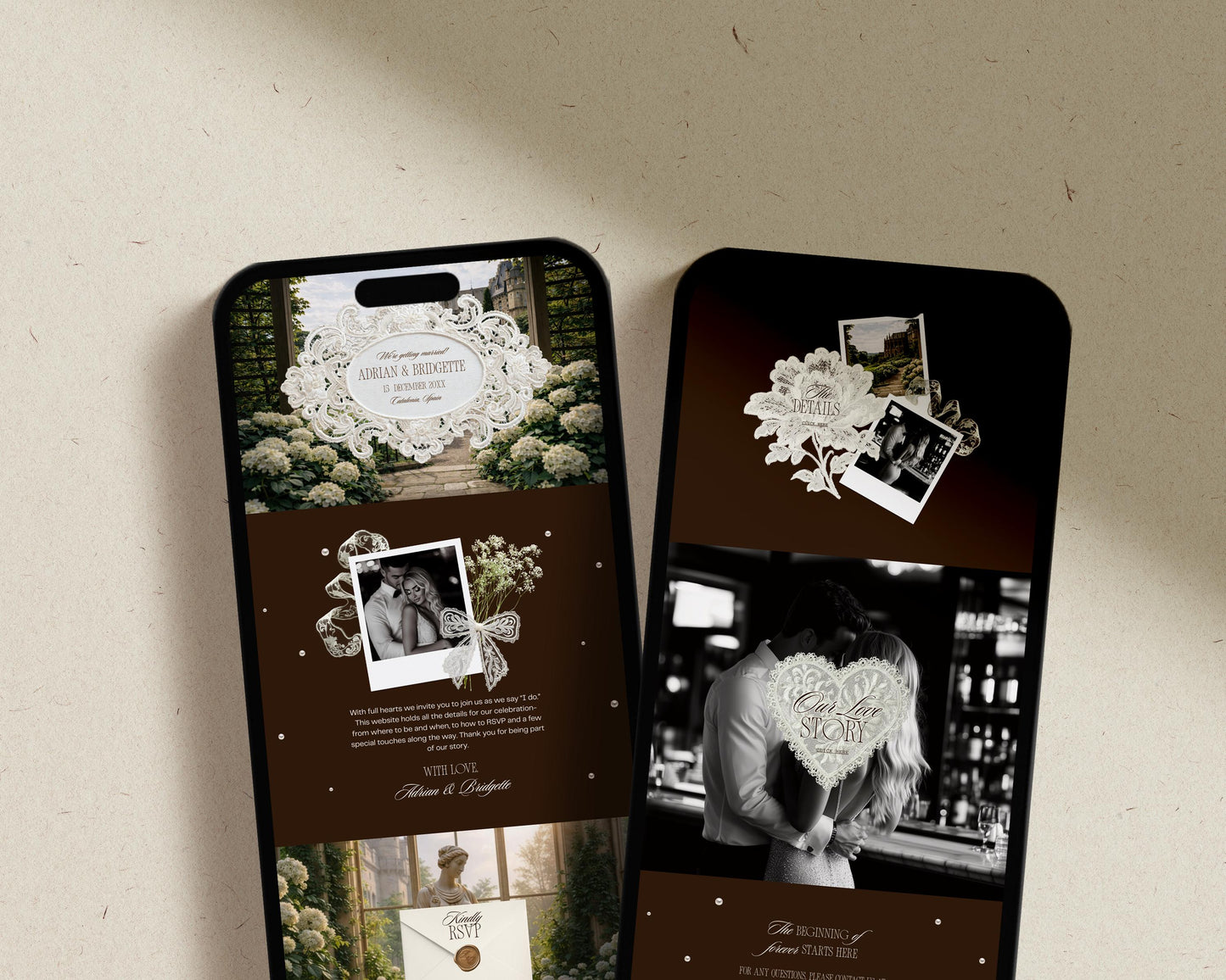 Old Money Wedding Website Template Editable Digital Wedding Invitation Website RSVP Google Form Classy Wedding Website Invitation Moody