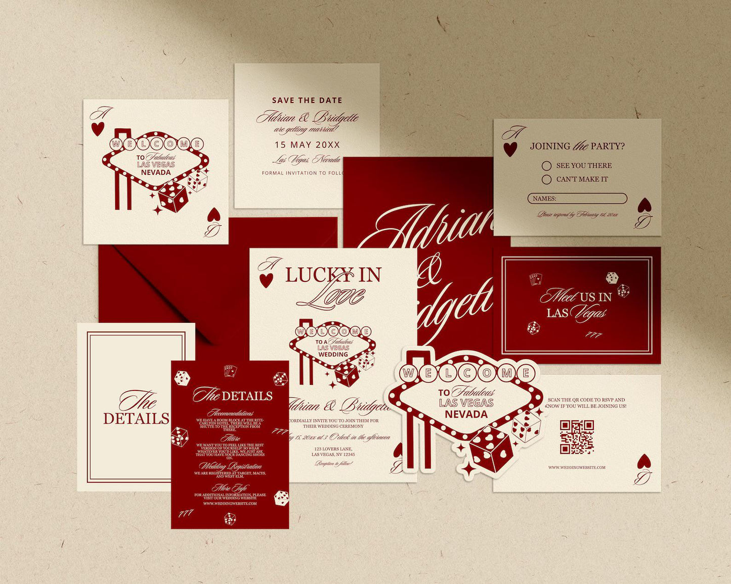 Vegas Elopement Website Template Editable Vegas Wedding Invitation Website RSVP Google Forms Lucky in Love Vegas Elopement Reception Invite