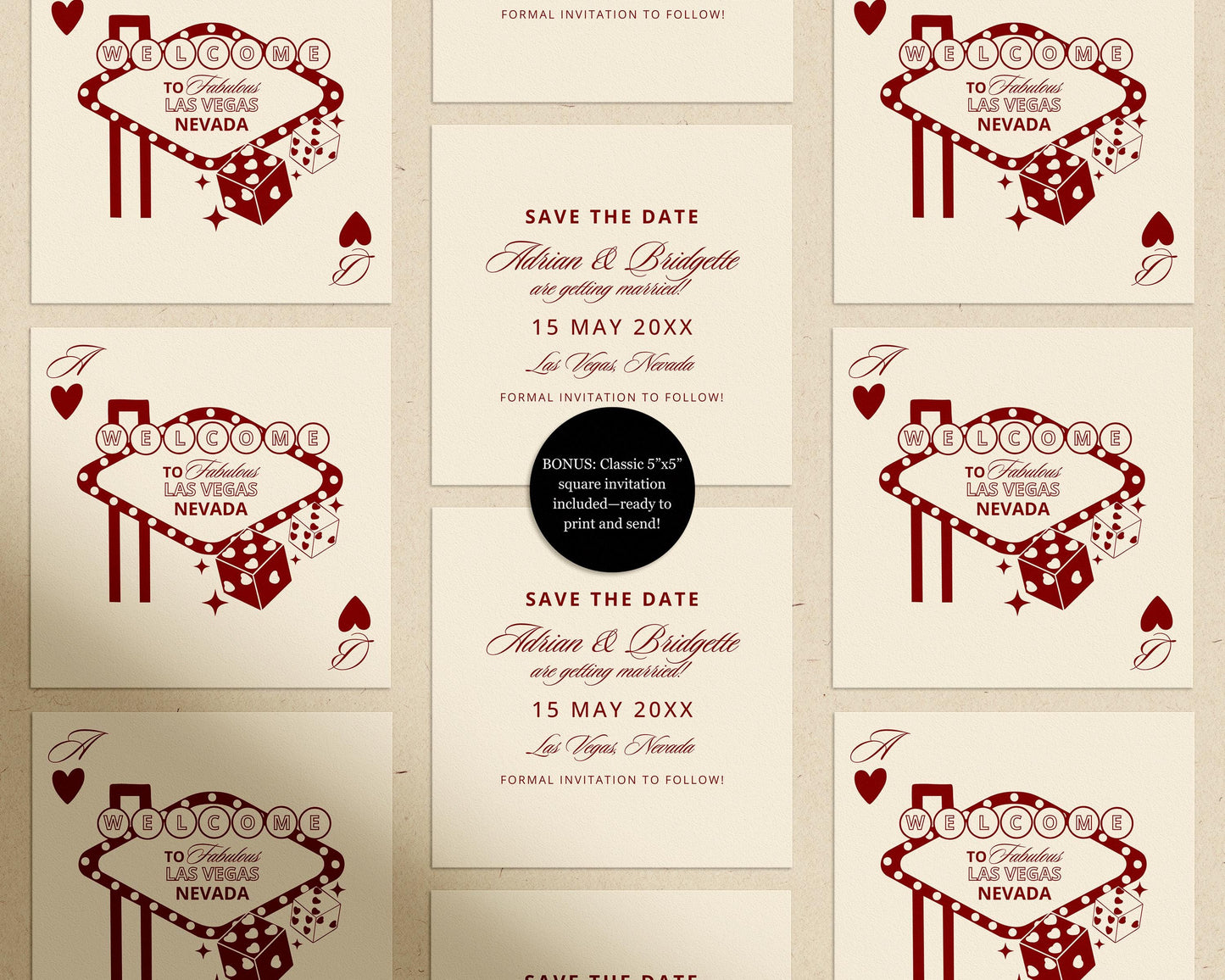 Vegas Wedding Save the Date Website Template Editable DIY Digital Save the Date Website Lucky in Love Vegas Elopement Save the Date Template