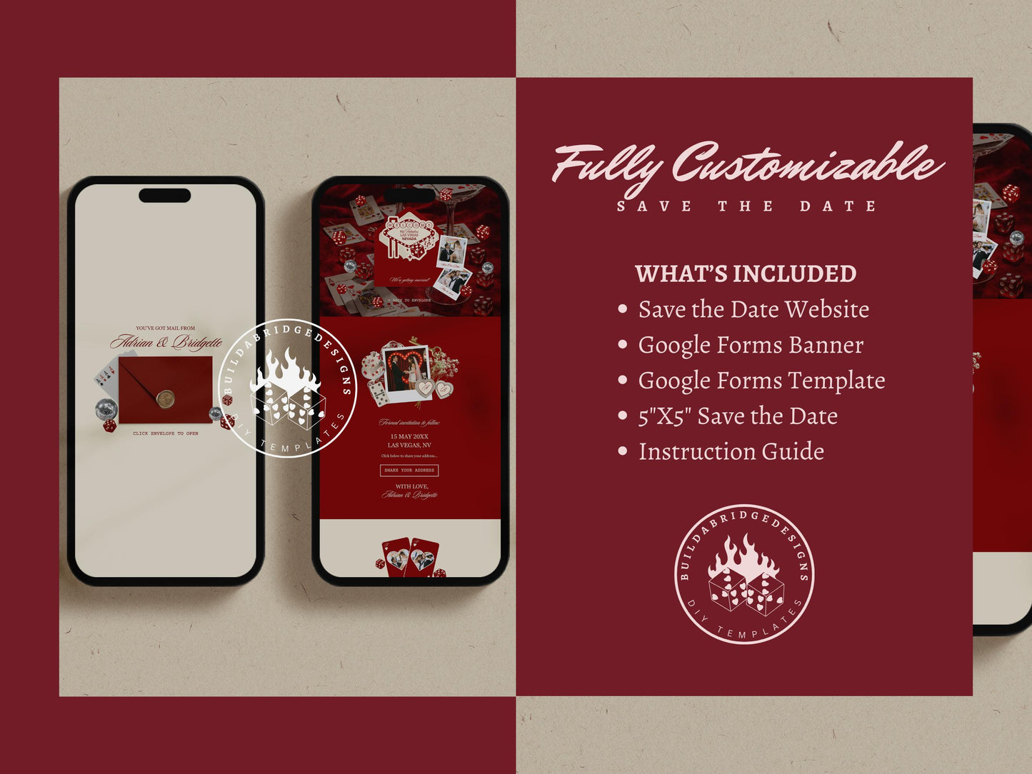 Vegas Wedding Save the Date Website Template Editable DIY Digital Save the Date Website Lucky in Love Vegas Elopement Save the Date Template