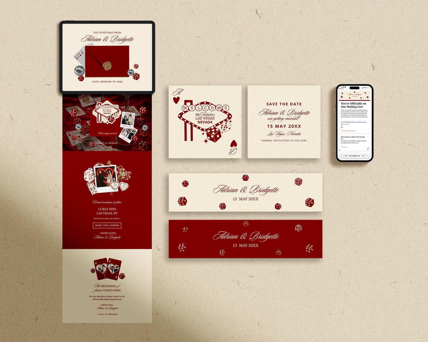 Vegas Wedding Save the Date Website Template Editable DIY Digital Save the Date Website Lucky in Love Vegas Elopement Save the Date Template