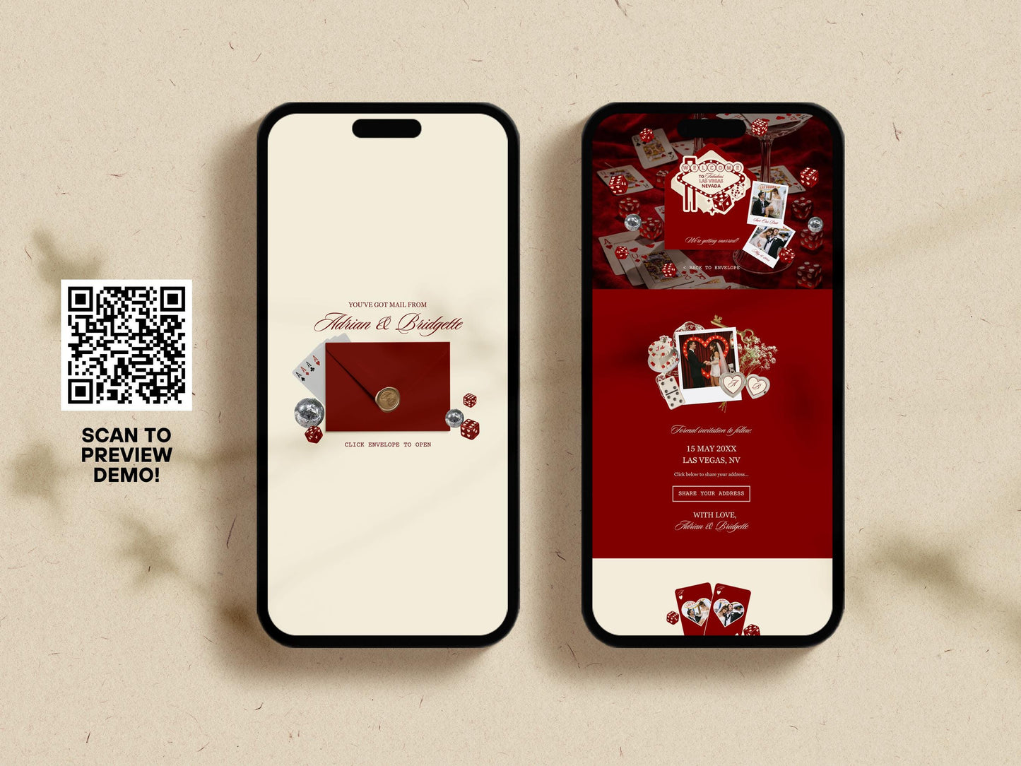 Vegas Wedding Save the Date Website Template Editable DIY Digital Save the Date Website Lucky in Love Vegas Elopement Save the Date Template