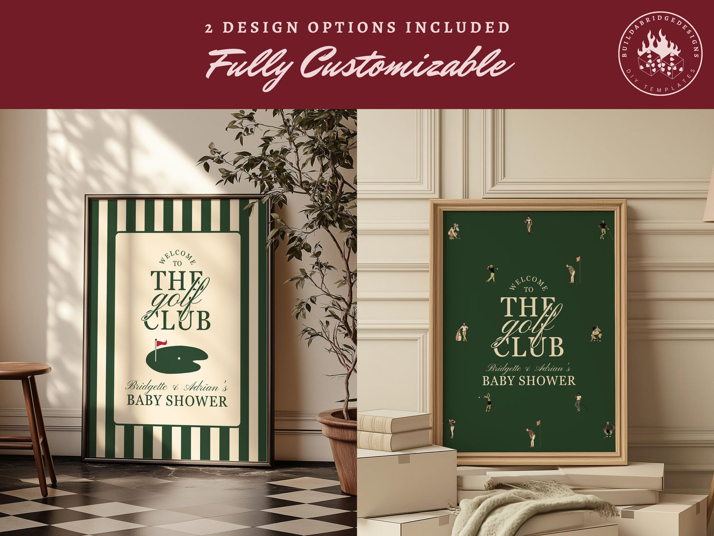 Golf Baby Shower Bundle Templates New to the Club Golf Baby Shower Old Money Country Club Invitation Editable Golf Welcome Sign Menu Design