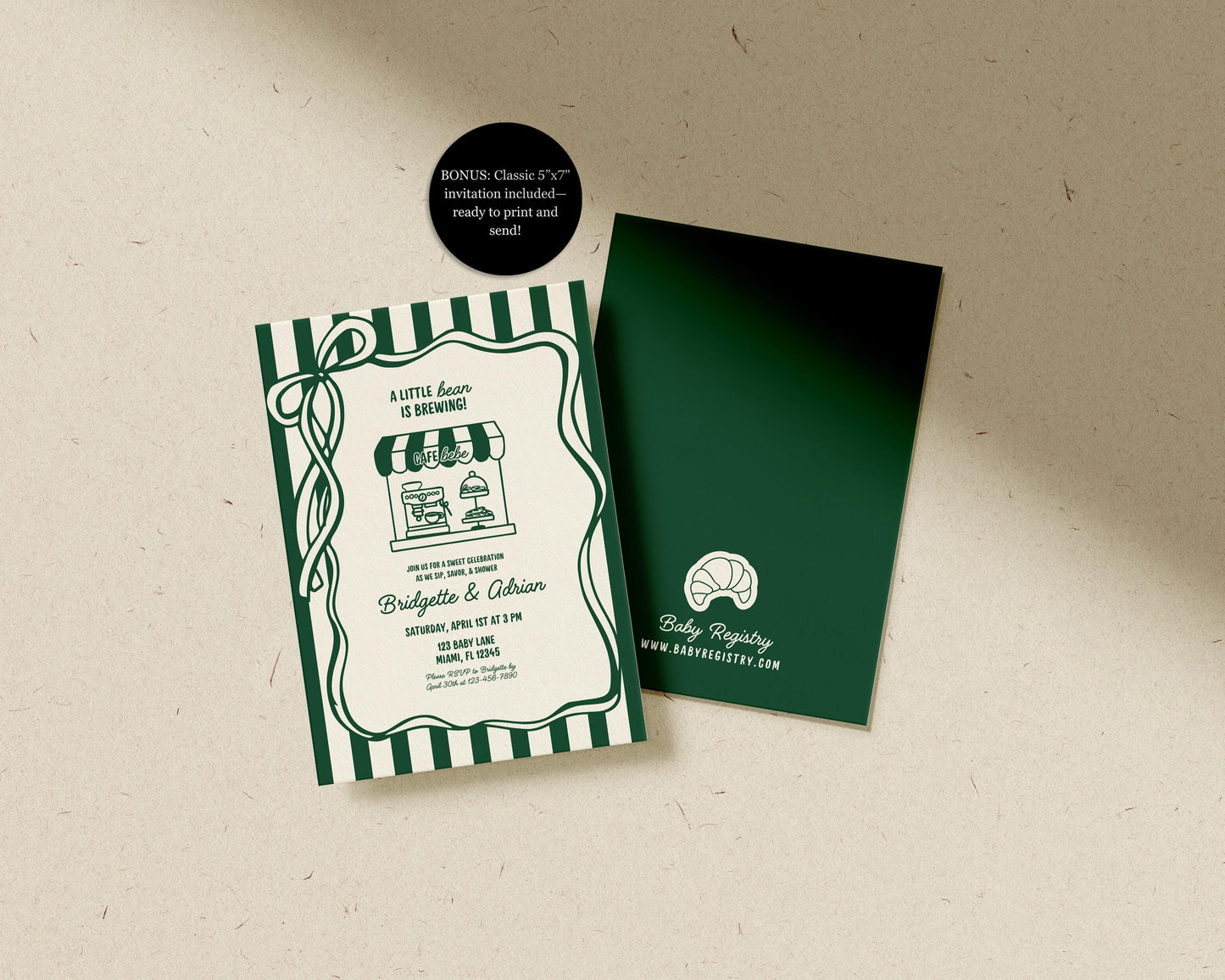 Cafe Bebe Baby Shower Invitation Website Template Editable Coffee Shop Baby Shower Website Coffee Baby Shower Digital Invitation Website