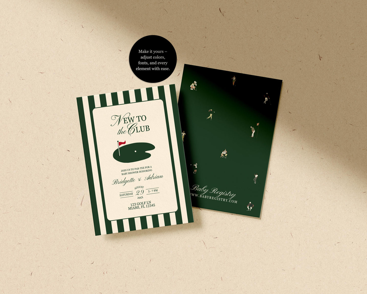 Golf Baby Shower Bundle Templates New to the Club Golf Baby Shower Old Money Country Club Invitation Editable Golf Welcome Sign Menu Design
