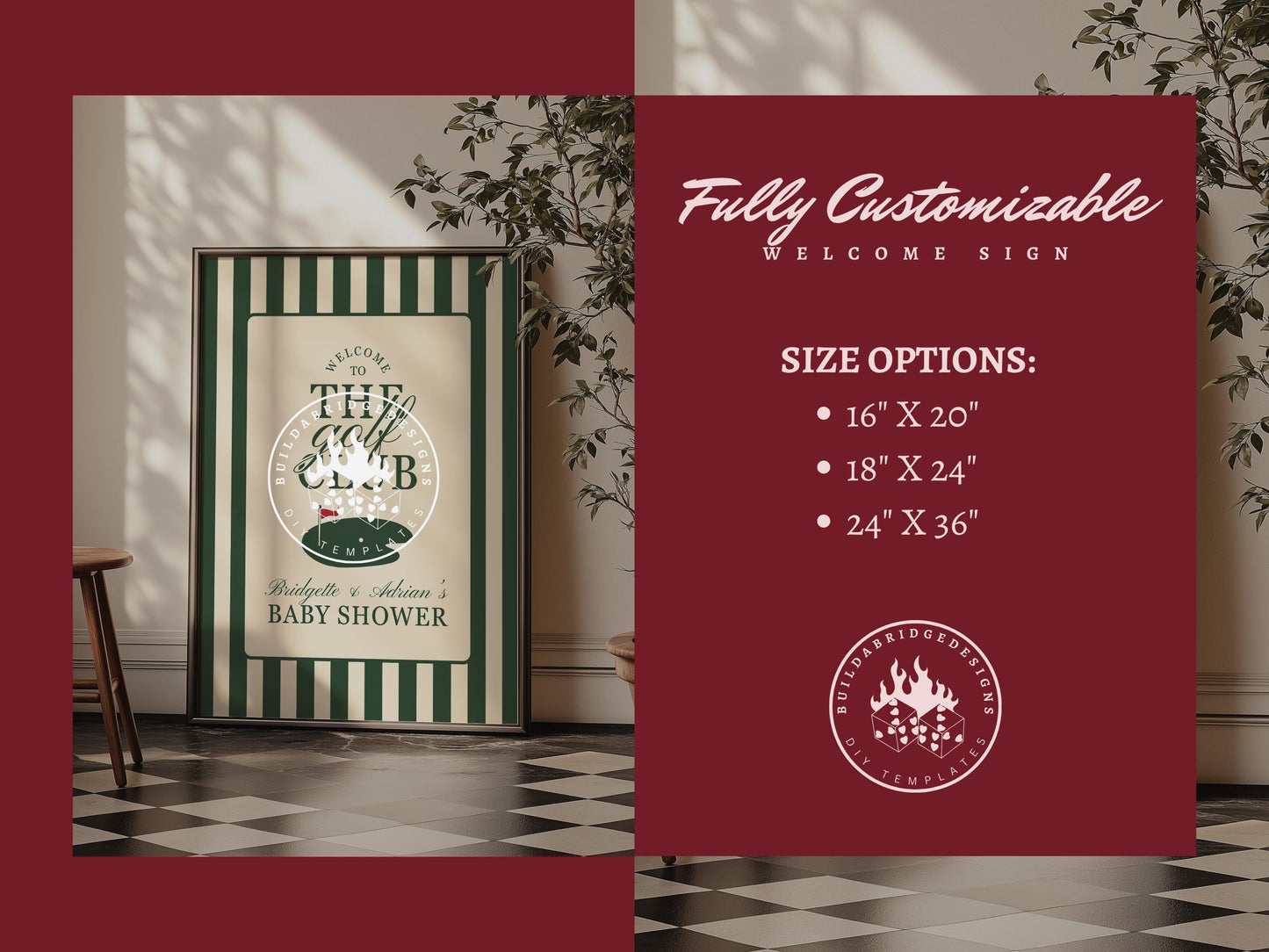 Golf Baby Shower Bundle Templates New to the Club Golf Baby Shower Old Money Country Club Invitation Editable Golf Welcome Sign Menu Design
