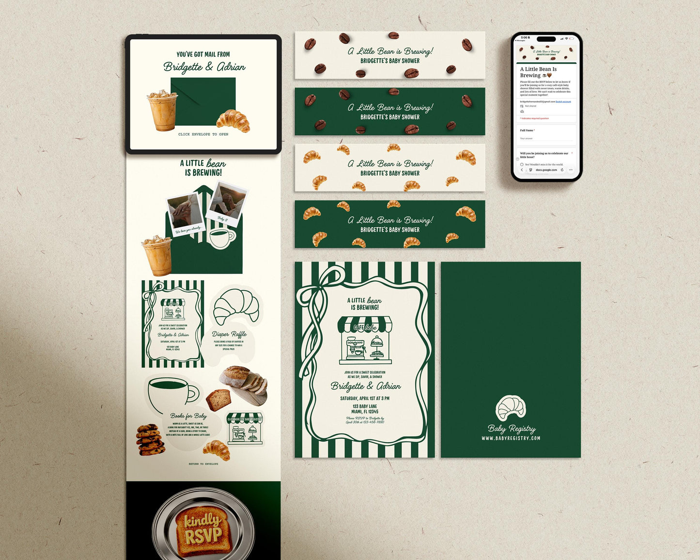 Cafe Bebe Baby Shower Invitation Template Editable Coffee Shop Baby Shower Digital Invite Coffee Baby Shower Digital Invitation Website