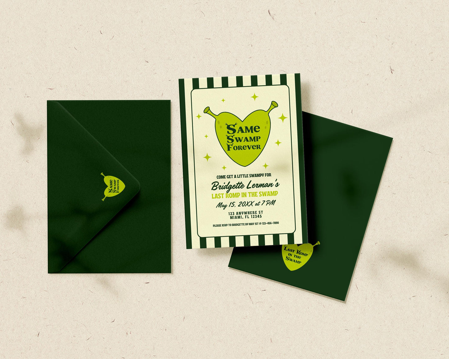 Last Romp in the Swamp Bachelorette Invitation Editable Template Same Swamp Forever Bachelorette Invite Itinerary Ogre Bachelorette Party