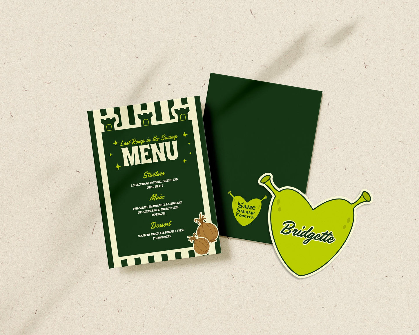 Last Romp in the Swamp Bachelorette Menu Template Editable Menu Design Same Swamp Forever Bachelorette Menu and Place Cards Funny Ogre Bach