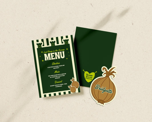 Last Romp in the Swamp Bachelorette Menu Template Editable Menu Design Same Swamp Forever Bachelorette Menu and Place Cards Funny Ogre Bach