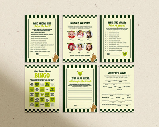 Funny Ogre Bachelorette Party Game Templates Same Swamp Forever Bachelorette Games Editable Last Romp in the Swamp Party Game Templates