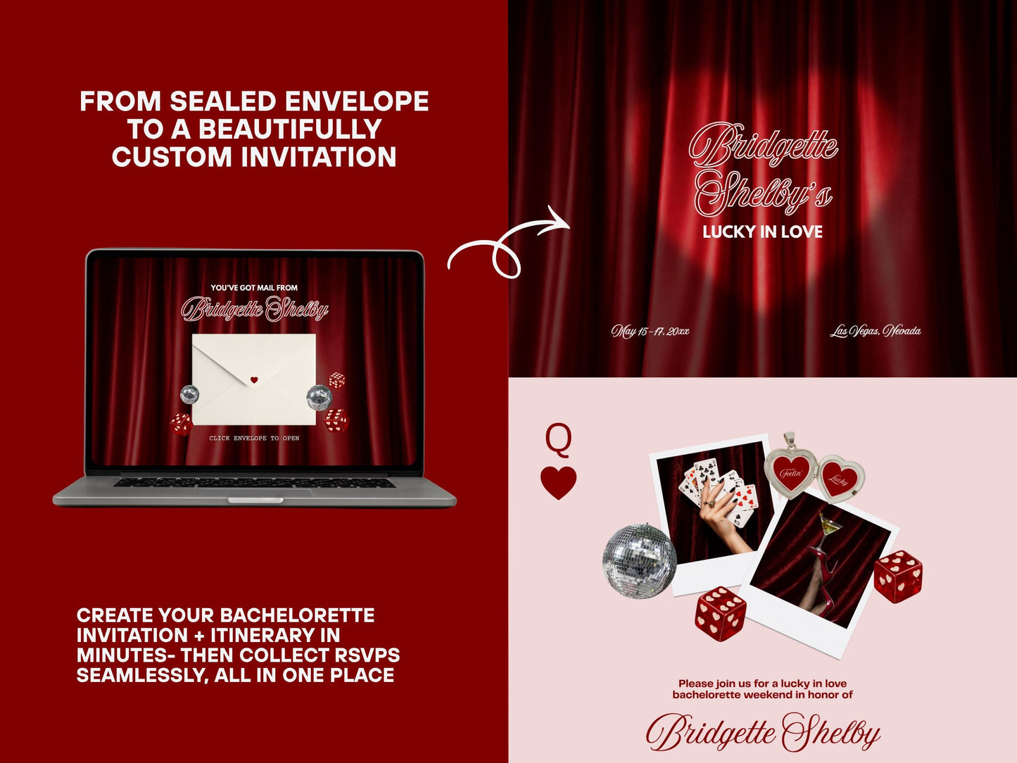 Lucky in Love Vegas Bachelorette Website Template Editable Casino Bachelorette Planner Vegas Bachelorette Itinerary Website RSVP Google Form