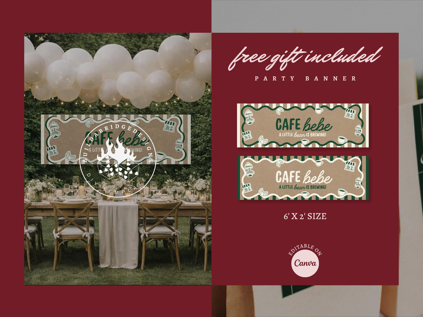 Cafe Bebe Baby Shower Bundle Templates Editable Coffee Shop Baby Shower Invitation Diaper Raffle Baby Is Brewing Home Cafe Baby Shower Games