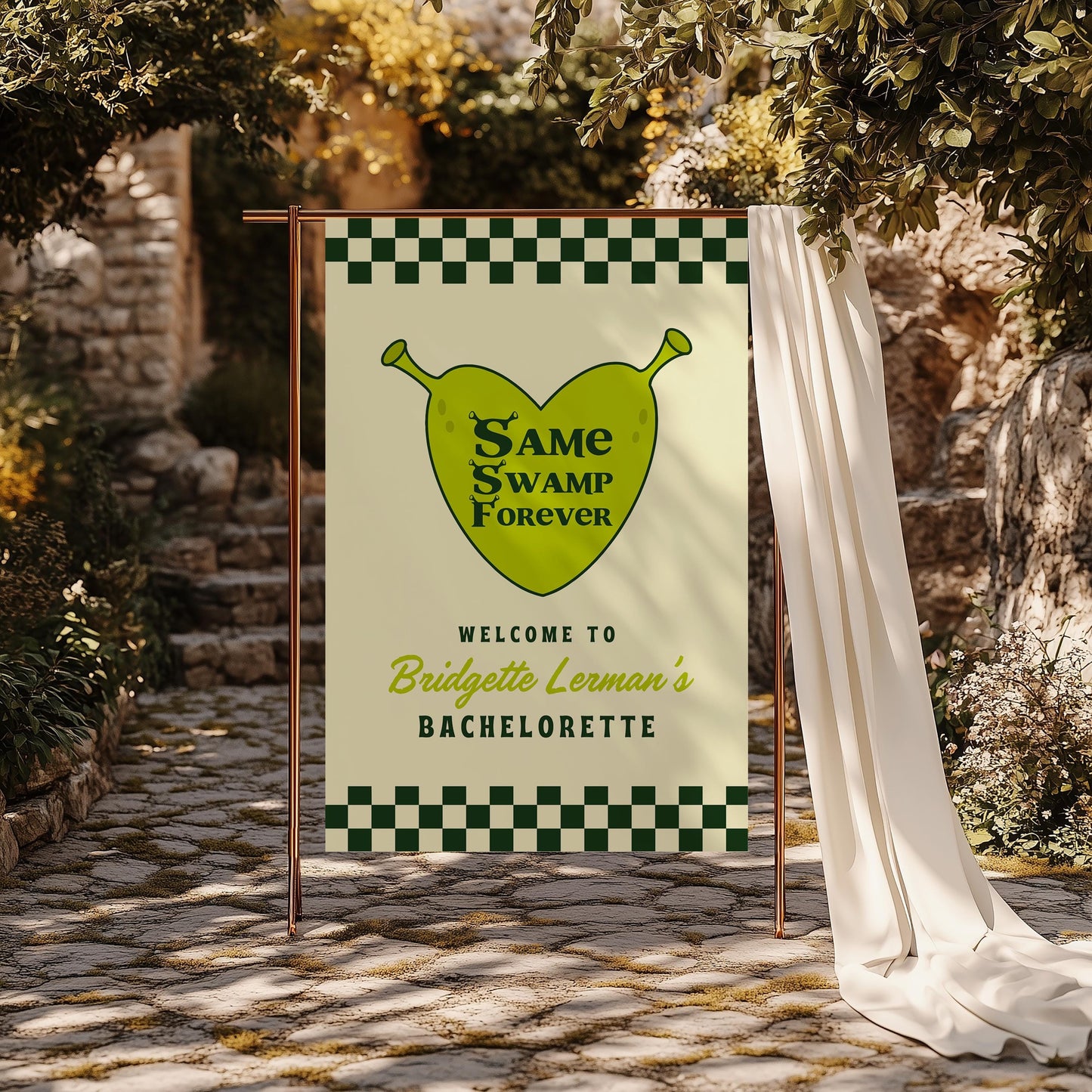 Same Swamp Forever Welcome Sign Template Editable Last Romp in the Swamp Bachelorette Welcome Sign Funny Ogre Bachelorette Party Sign Bach
