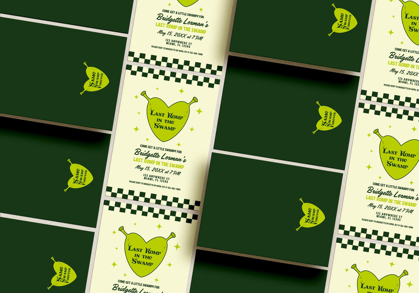 Same Swamp Forever Bachelorette Invitation Template Editable Last Romp in the Swamp Bachelorette Invite Funny Ogre Bachelorette Itinerary